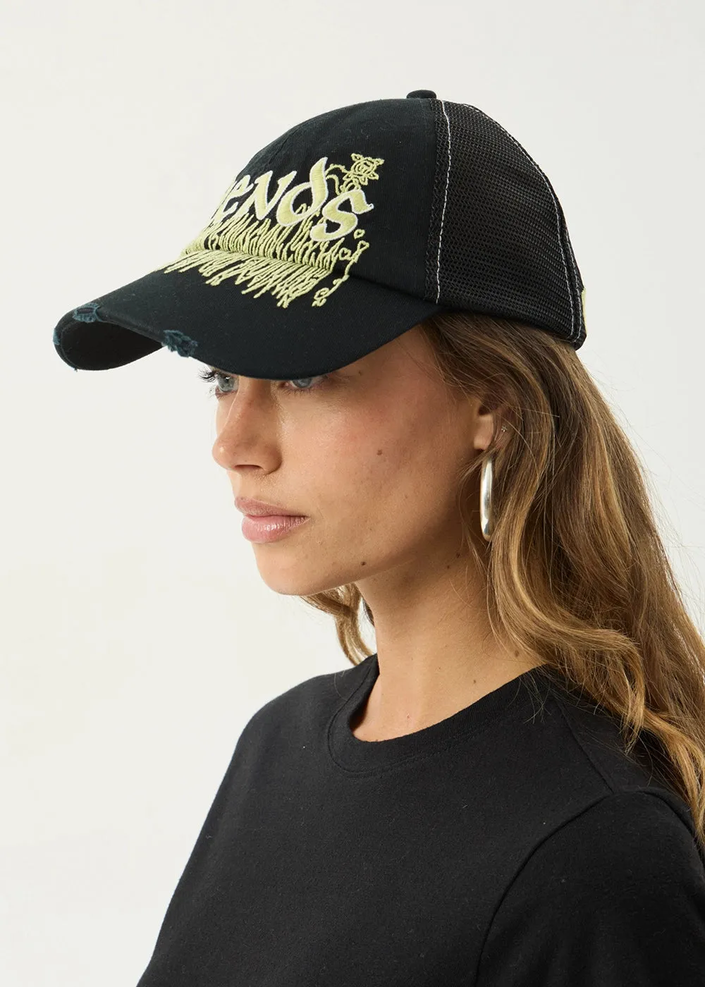 AFENDS Mens Pent-A-Gone - Six Panel Mesh Cap - Stone Black sold by Afends product image thumbnail 4