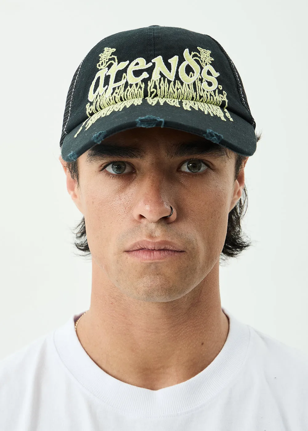 AFENDS Mens Pent-A-Gone - Six Panel Mesh Cap - Stone Black sold by Afends product image thumbnail 3