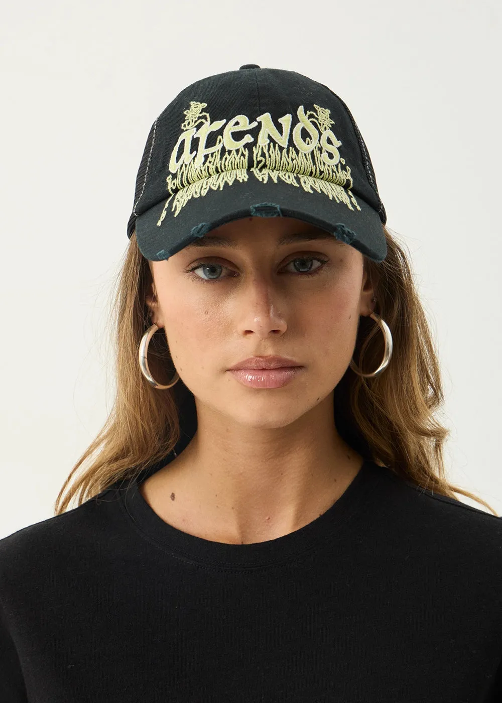 AFENDS Mens Pent-A-Gone - Six Panel Mesh Cap - Stone Black sold by Afends product image thumbnail 2