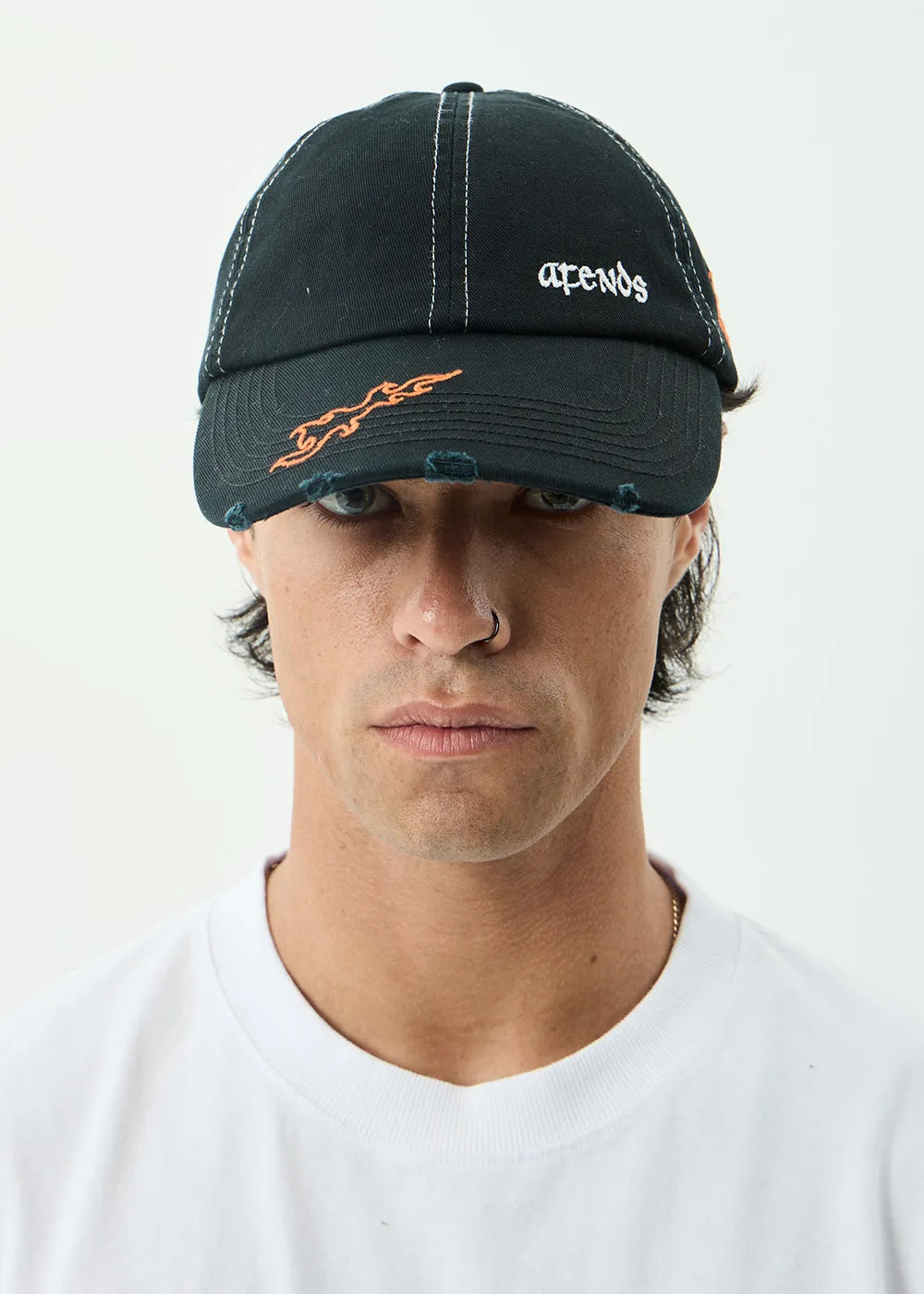 AFENDS Mens Leap - Six Panel Cap - Stone Black sold by Afends product image thumbnail 4