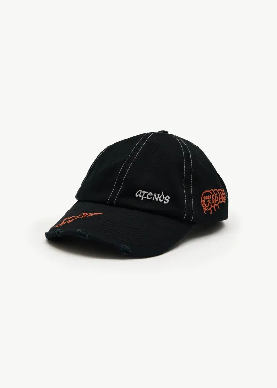 AFENDS Mens Leap - Six Panel Cap - Stone Black made by Afends
