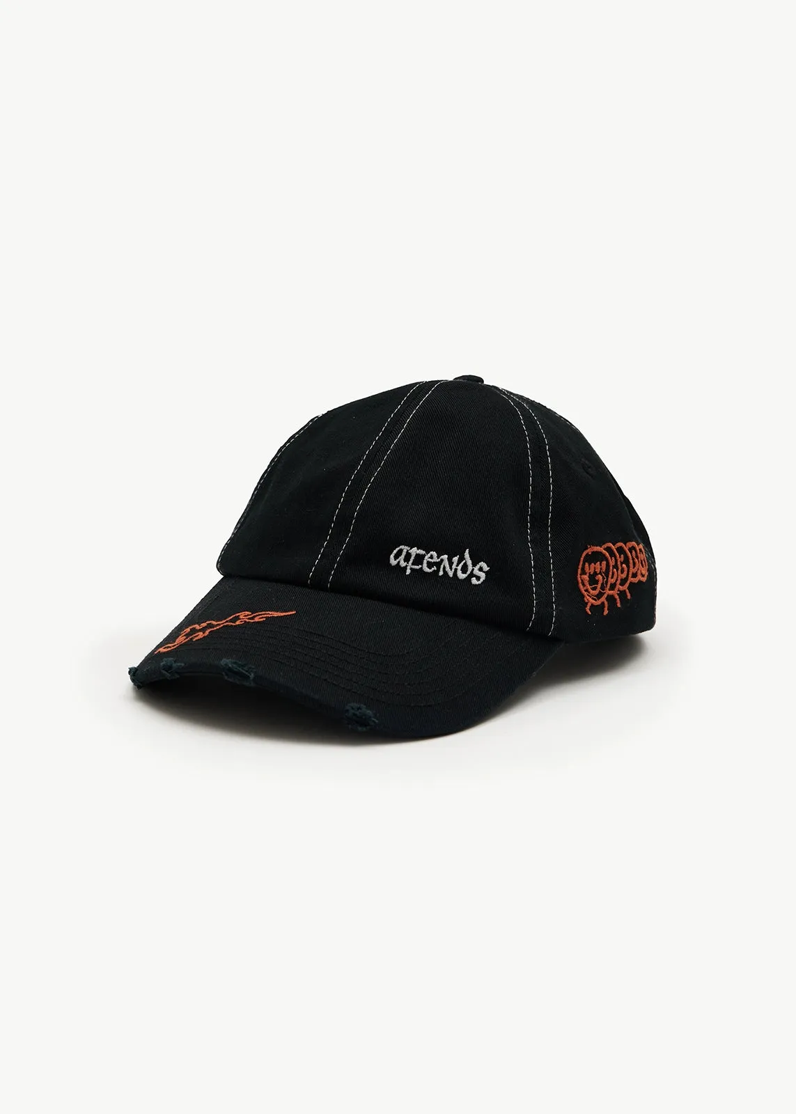 AFENDS Mens Leap - Six Panel Cap - Stone Black sold by Afends
