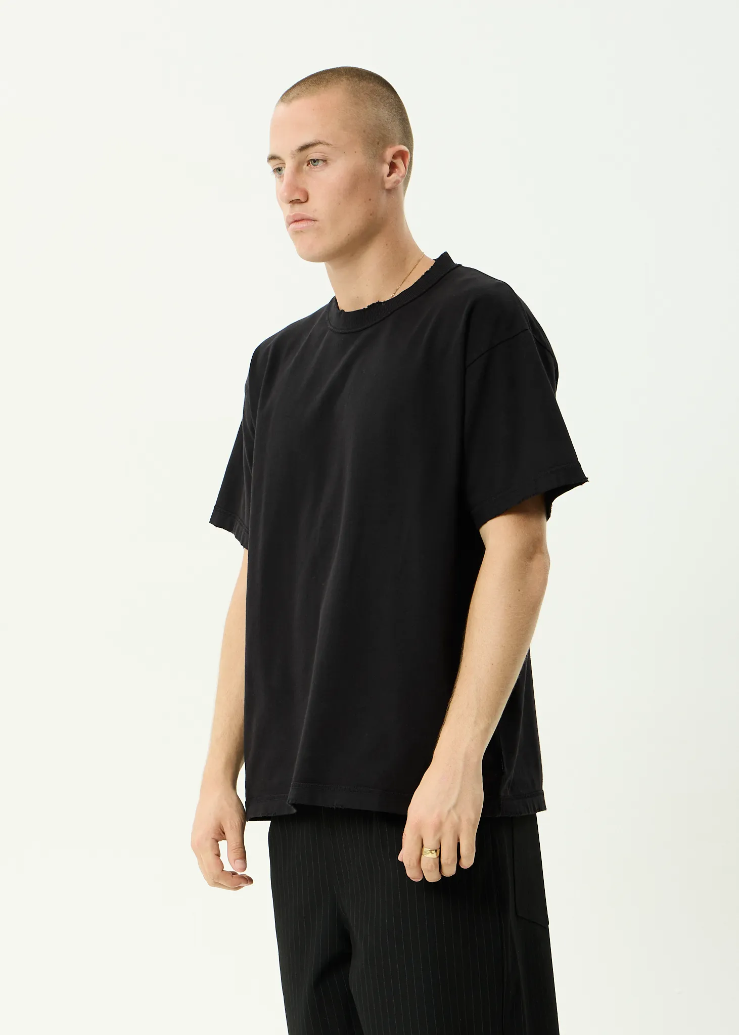 AFENDS Mens Vintage Genesis - Heavyweight Distressed Boxy Tee - Stone Black sold by Afends product image thumbnail 4