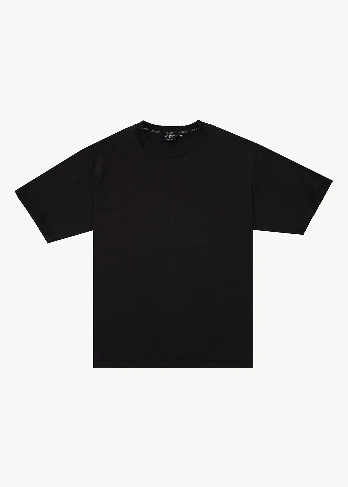 AFENDS Mens Vintage Genesis - Heavyweight Distressed Boxy Tee - Stone Black sold by Afends