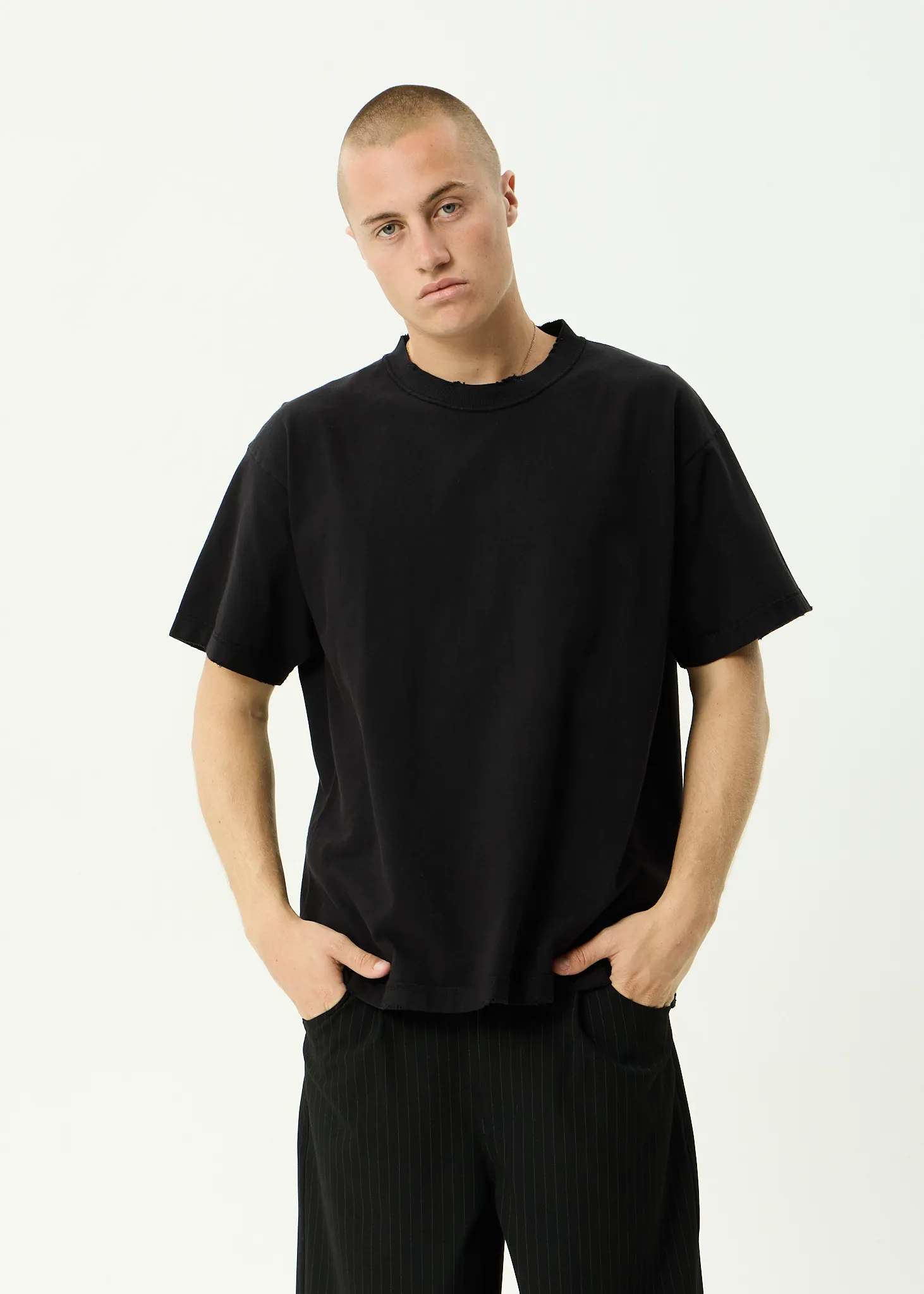 AFENDS Mens Vintage Genesis - Heavyweight Distressed Boxy Tee - Stone Black sold by Afends product image thumbnail 2