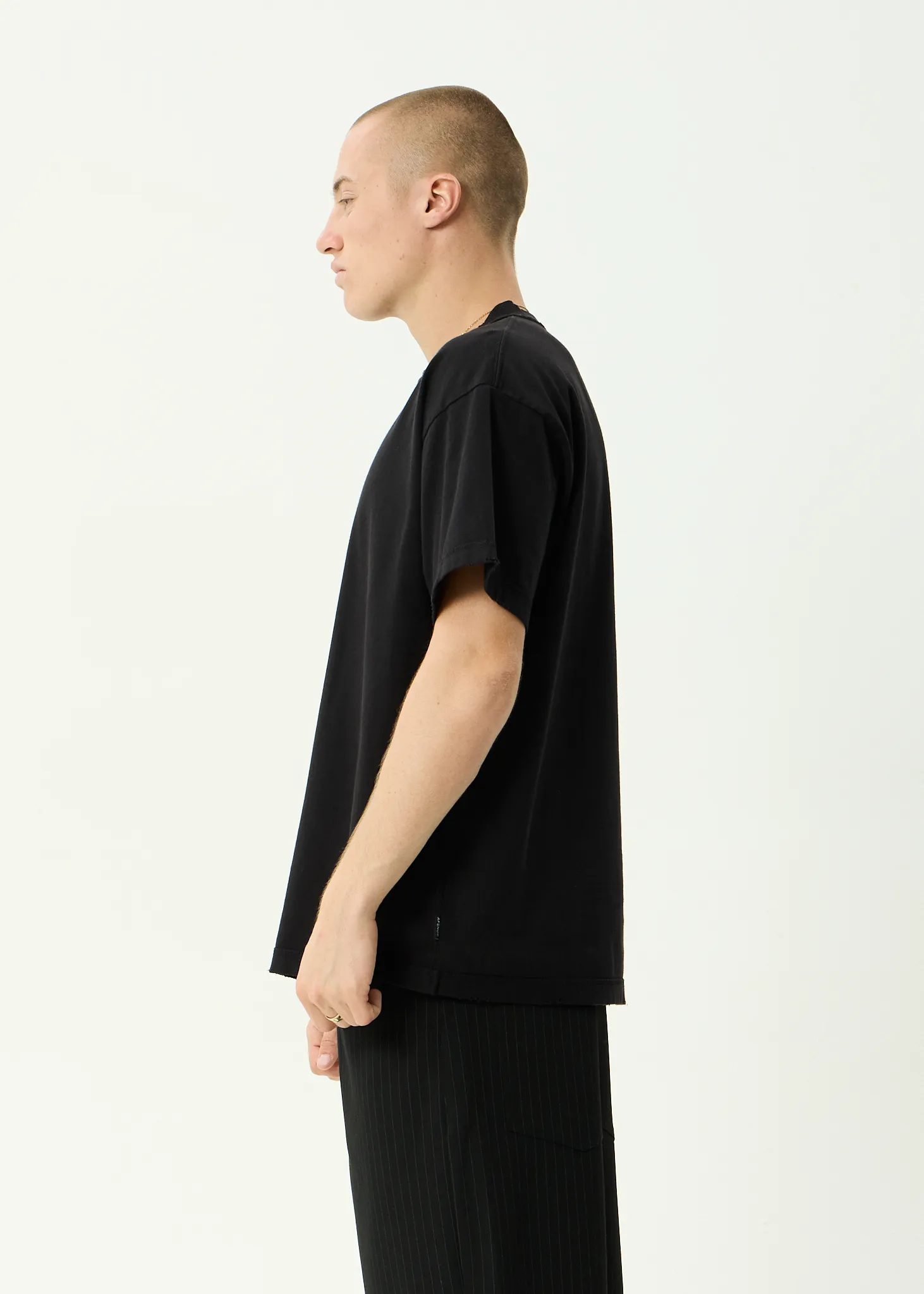 AFENDS Mens Vintage Genesis - Heavyweight Distressed Boxy Tee - Stone Black sold by Afends product image thumbnail 5