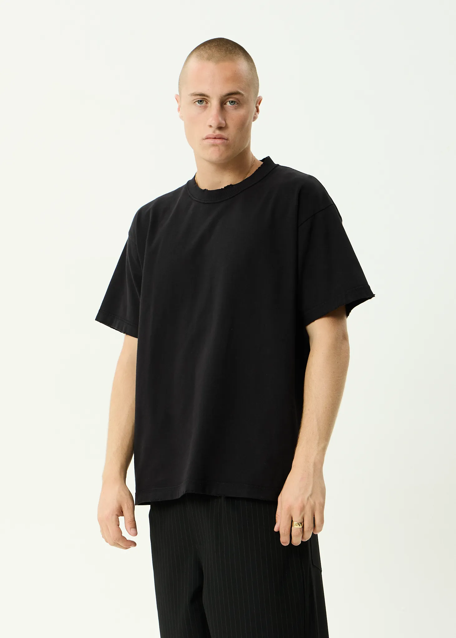 AFENDS Mens Vintage Genesis - Heavyweight Distressed Boxy Tee - Stone Black sold by Afends product image thumbnail 3