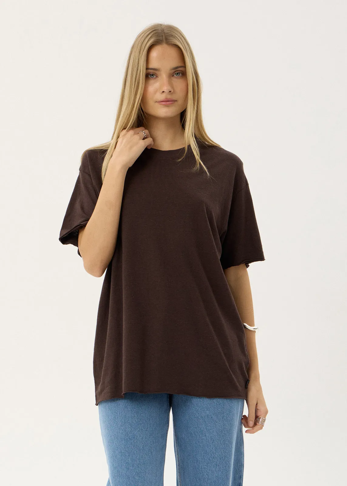 AFENDS Womens Slay - Oversized Tee - Coffee sold by Afends