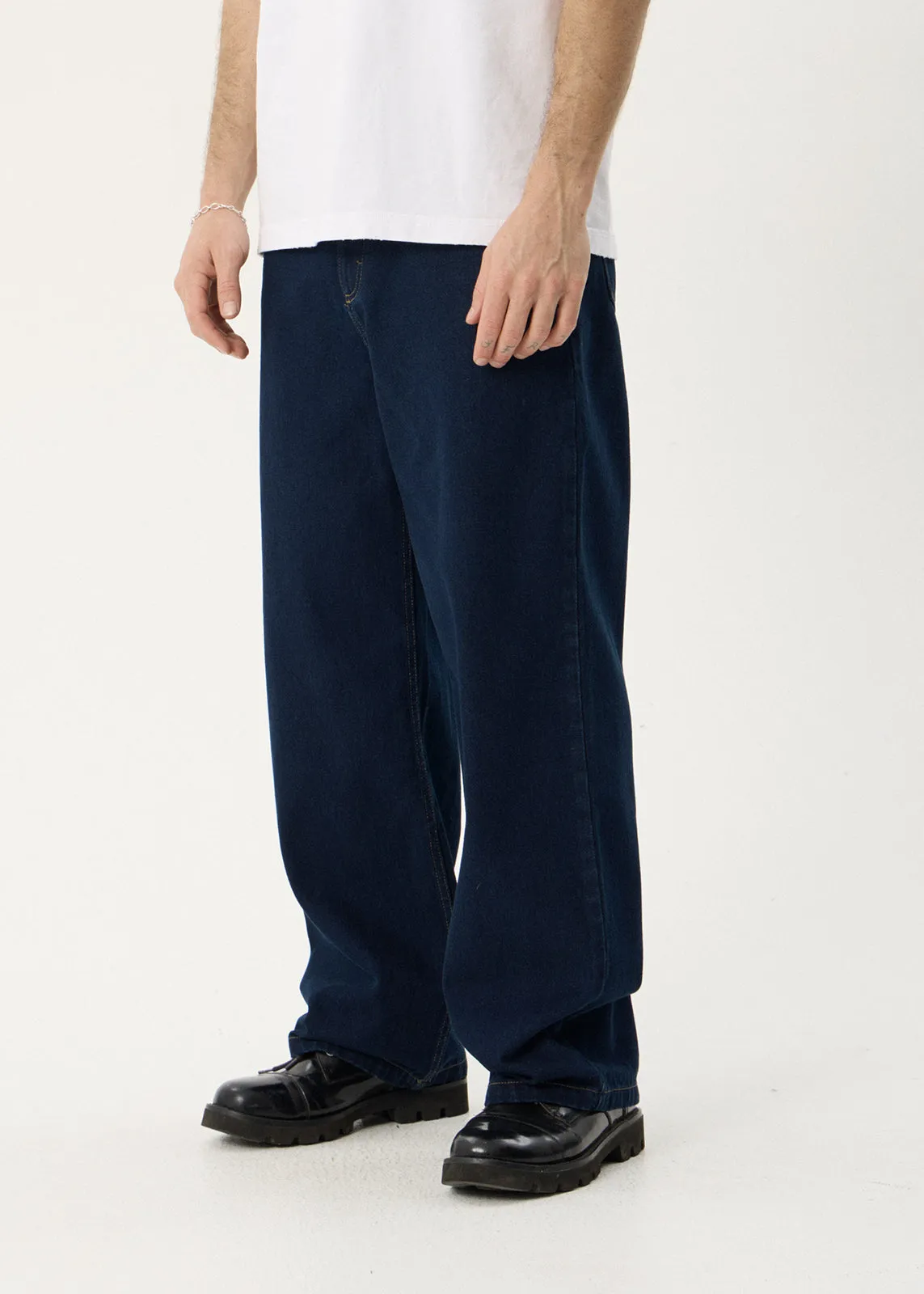 AFENDS Mens Pablo - Denim Baggy Jean - Ink sold by Afends product image thumbnail 4