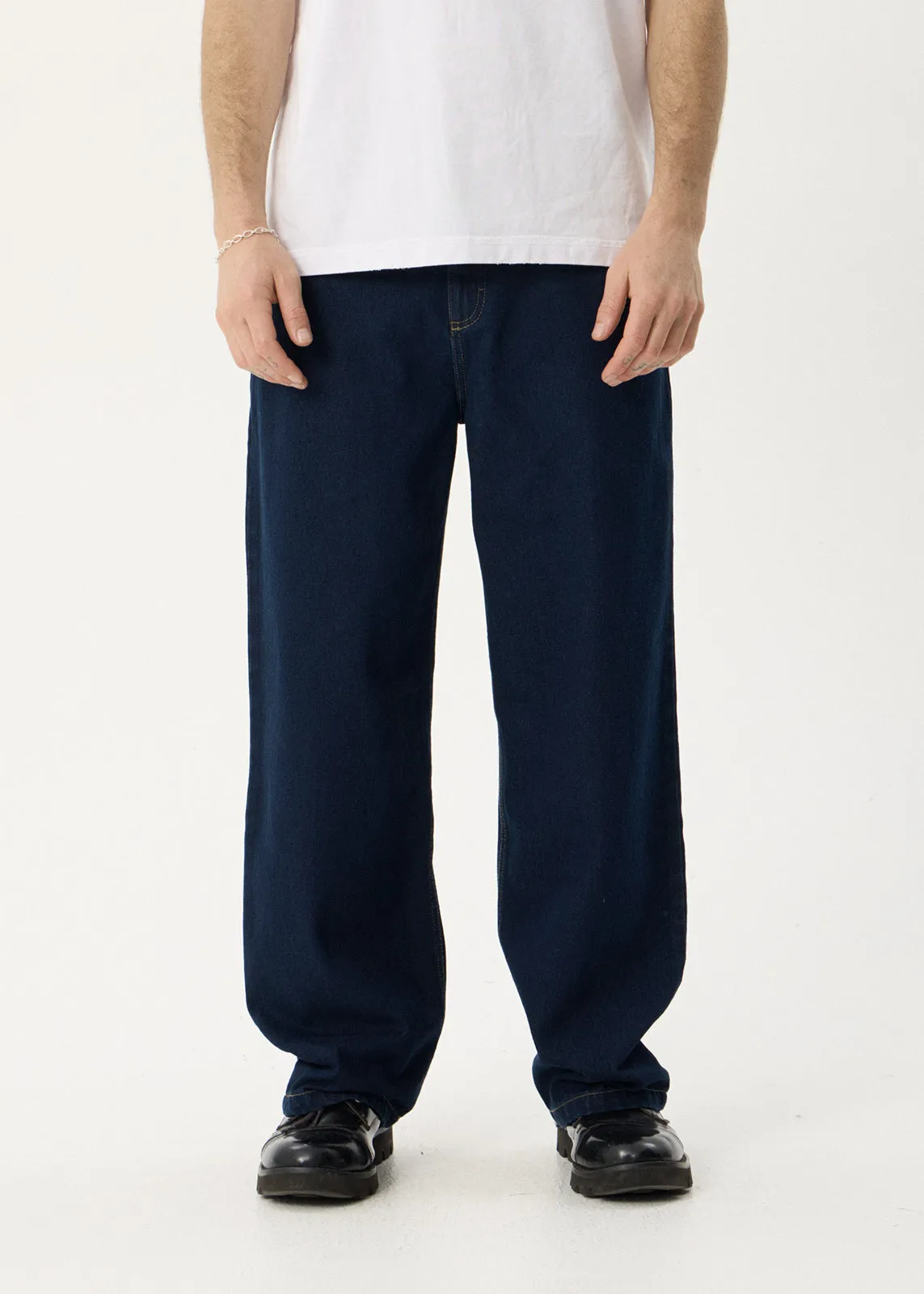 AFENDS Mens Pablo - Denim Baggy Jean - Ink sold by Afends product image thumbnail 3