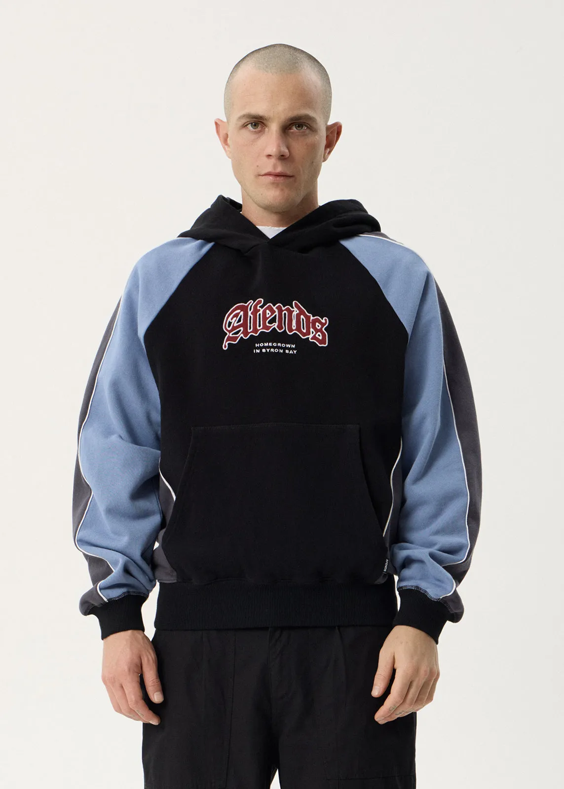 AFENDS Mens Occupancy - Paneled Boxy Hood - Black sold by Afends product image thumbnail 3