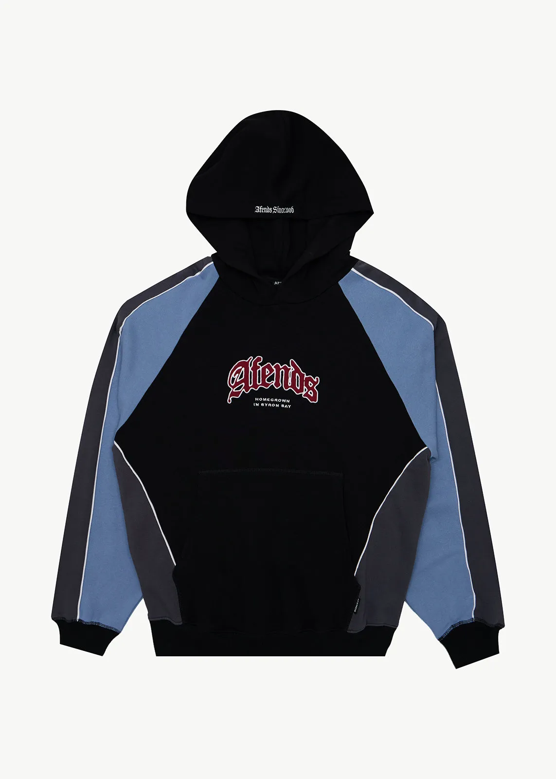 AFENDS Mens Occupancy - Paneled Boxy Hood - Black sold by Afends
