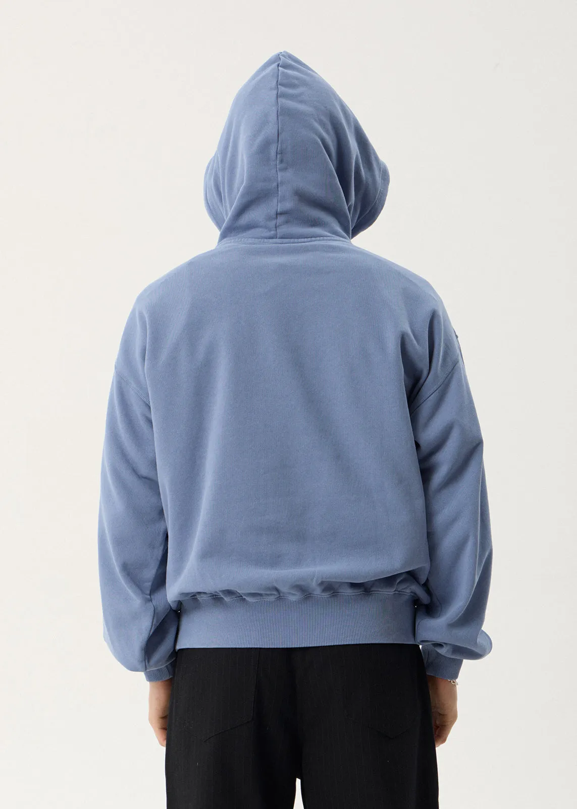 AFENDS Mens Genesis - Boxy Pull On Hood - Washed Slate Blue sold by Afends product image thumbnail 5