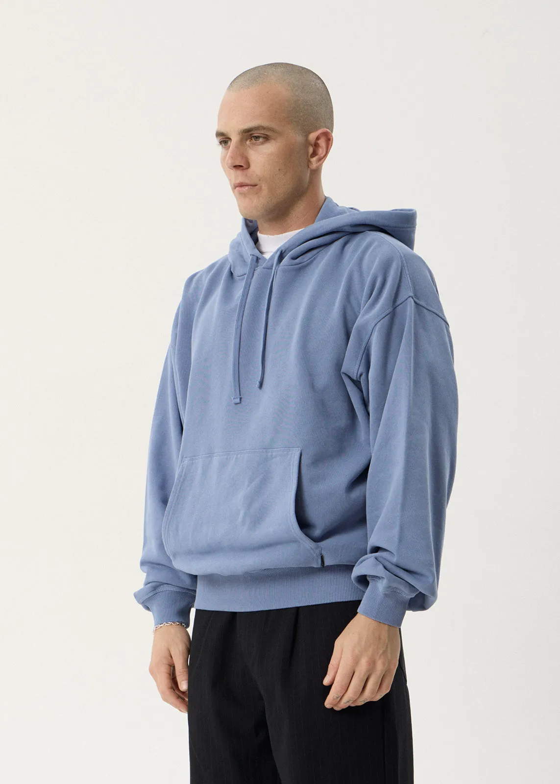 AFENDS Mens Genesis - Boxy Pull On Hood - Washed Slate Blue sold by Afends product image thumbnail 3