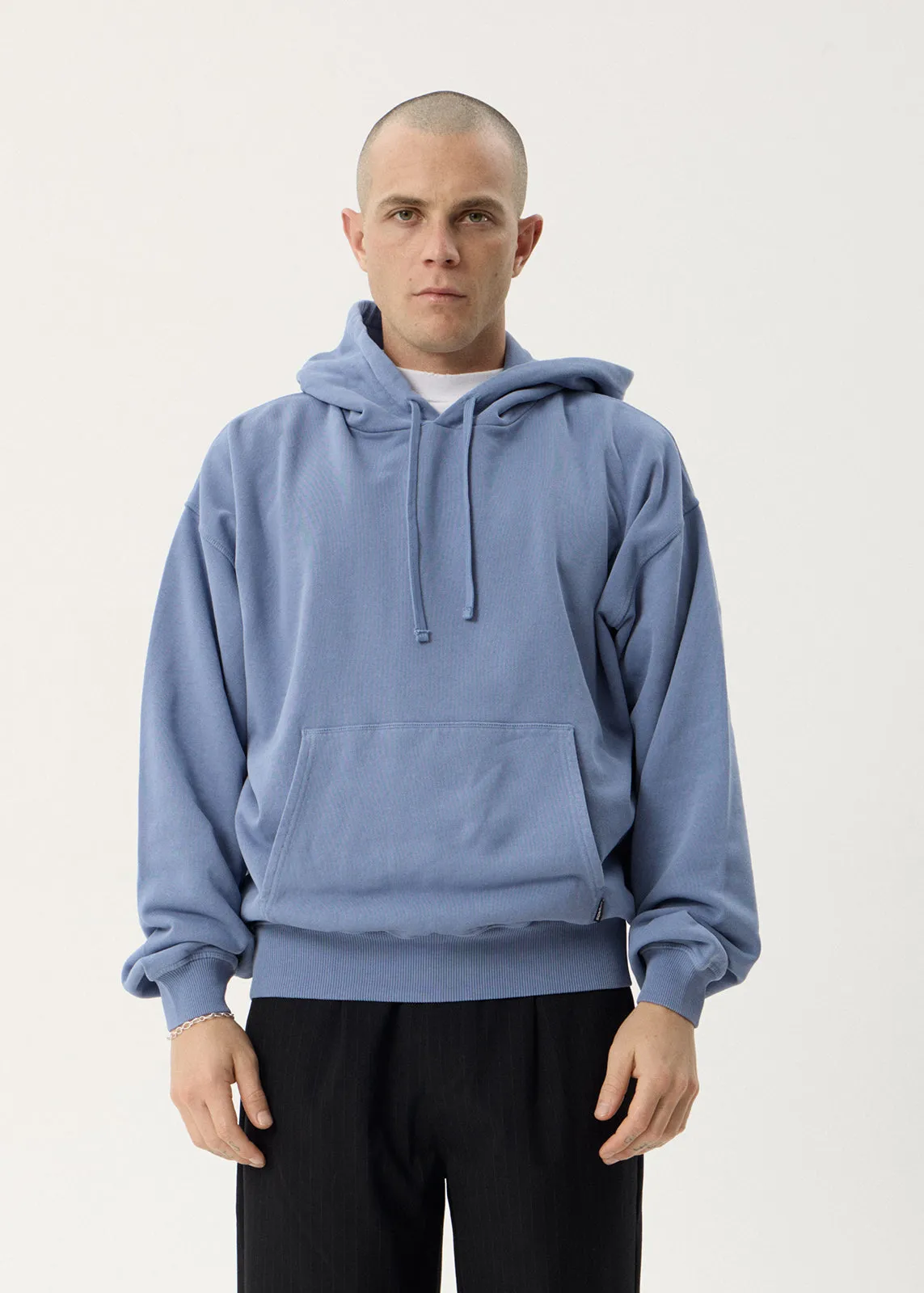 AFENDS Mens Genesis - Boxy Pull On Hood - Washed Slate Blue sold by Afends product image thumbnail 2