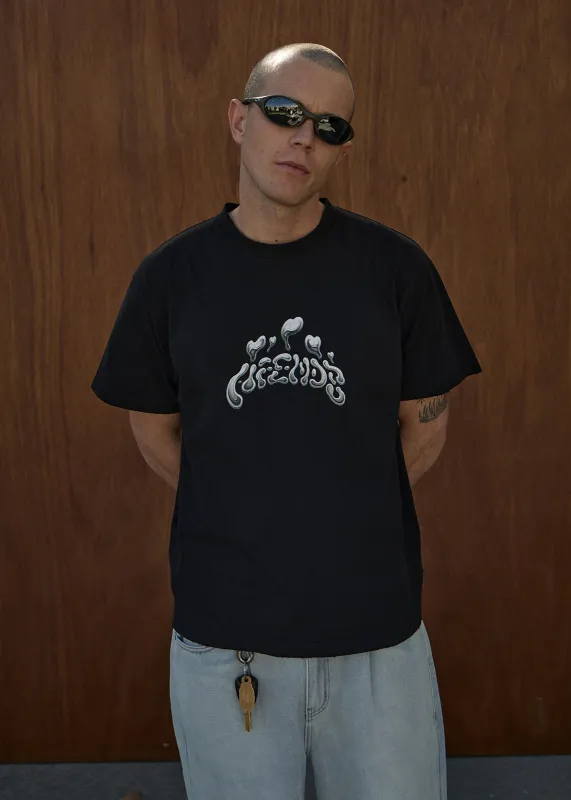 AFENDS Mens Devotion - Heavyweight Boxy Tee - Stone Black made by Afends