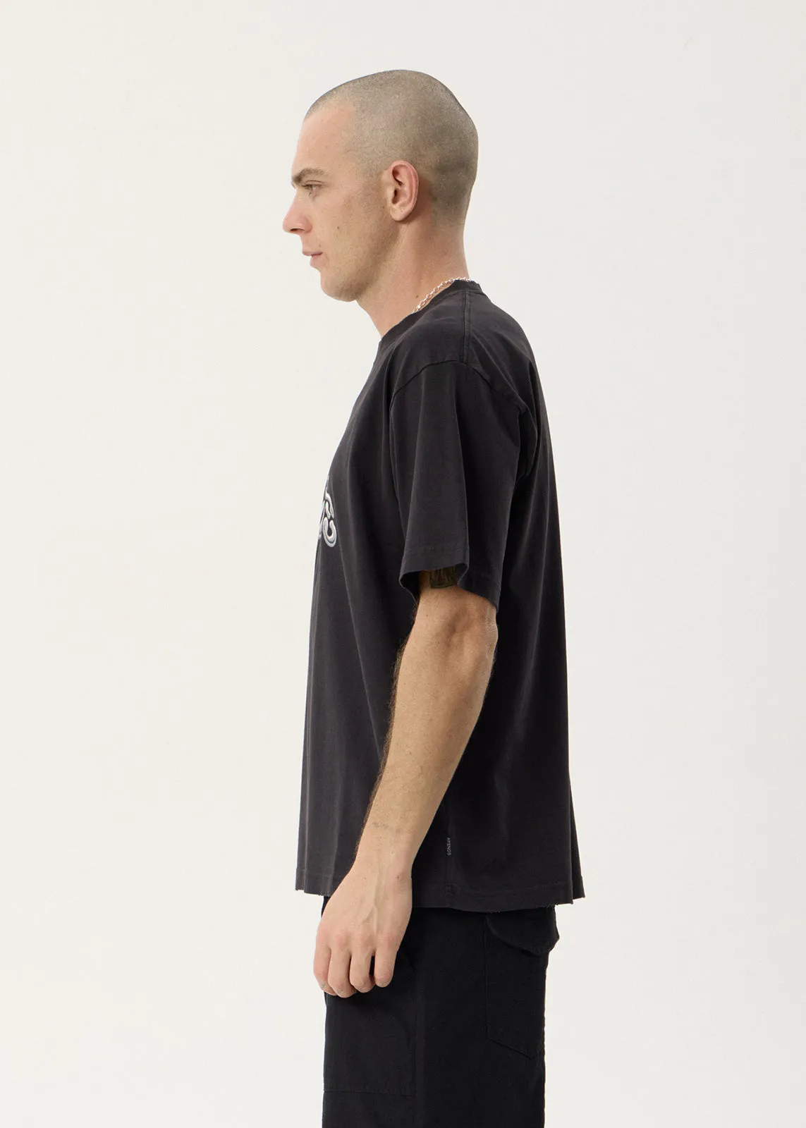 AFENDS Mens Devotion - Heavyweight Boxy Tee - Stone Black sold by Afends product image thumbnail 4
