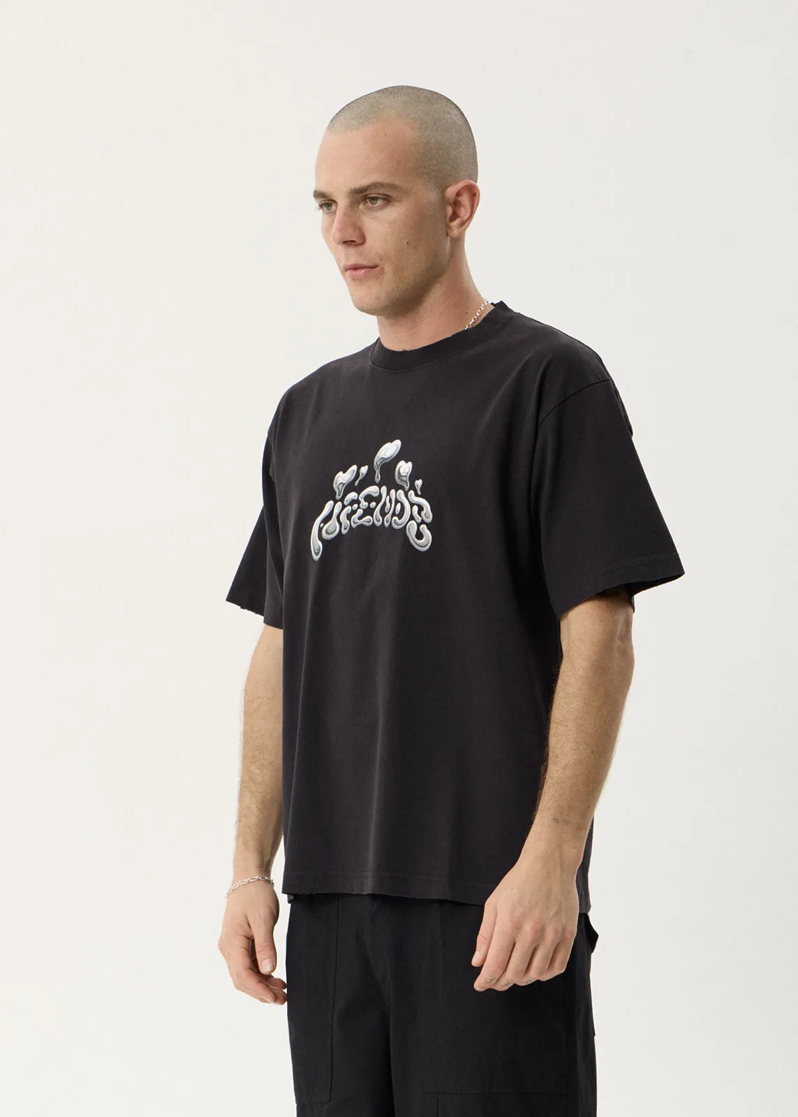 AFENDS Mens Devotion - Heavyweight Boxy Tee - Stone Black sold by Afends product image thumbnail 3