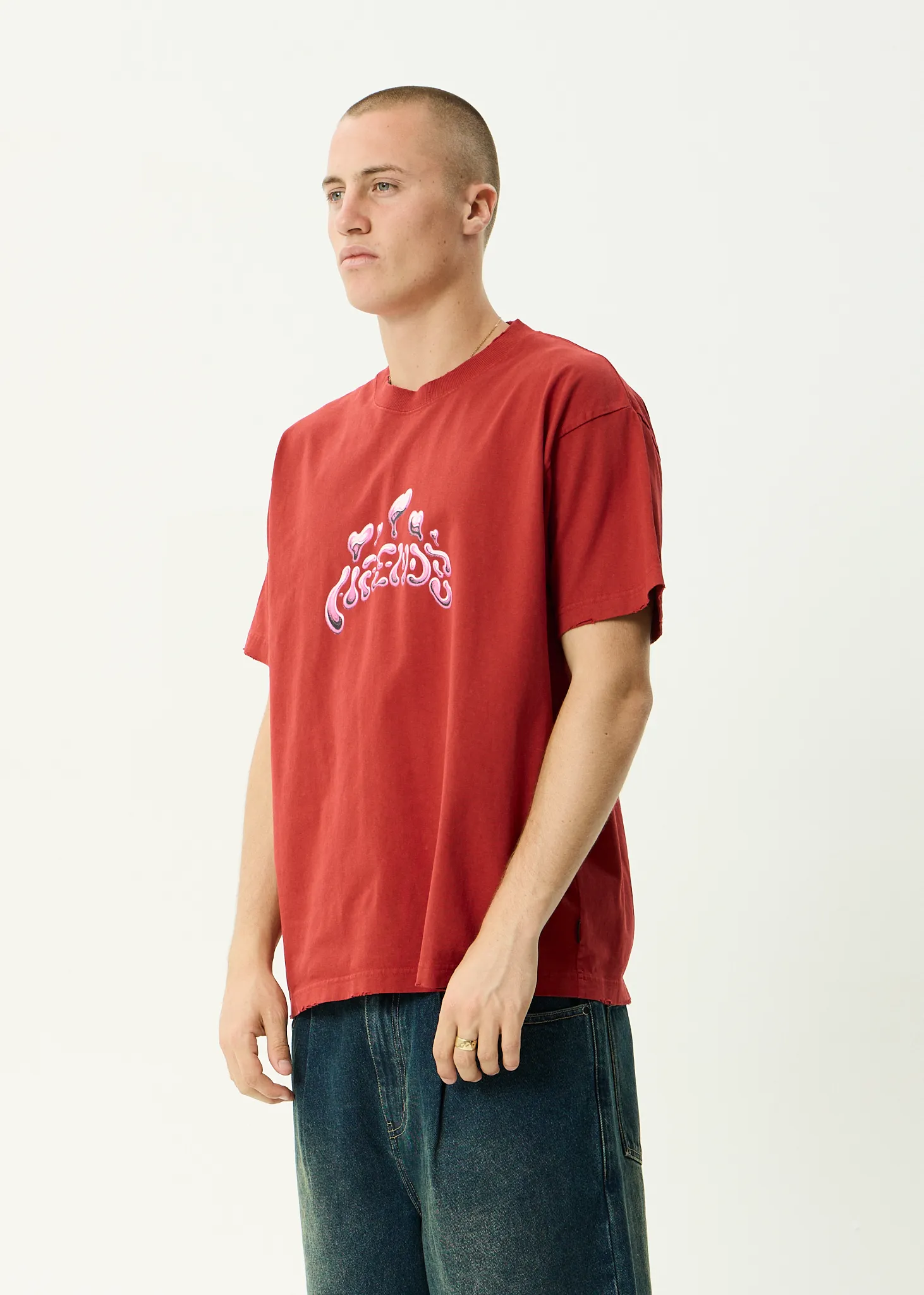 AFENDS Mens Devotion - Heavyweight Boxy Tee - Vintage Ketchup sold by Afends product image thumbnail 2