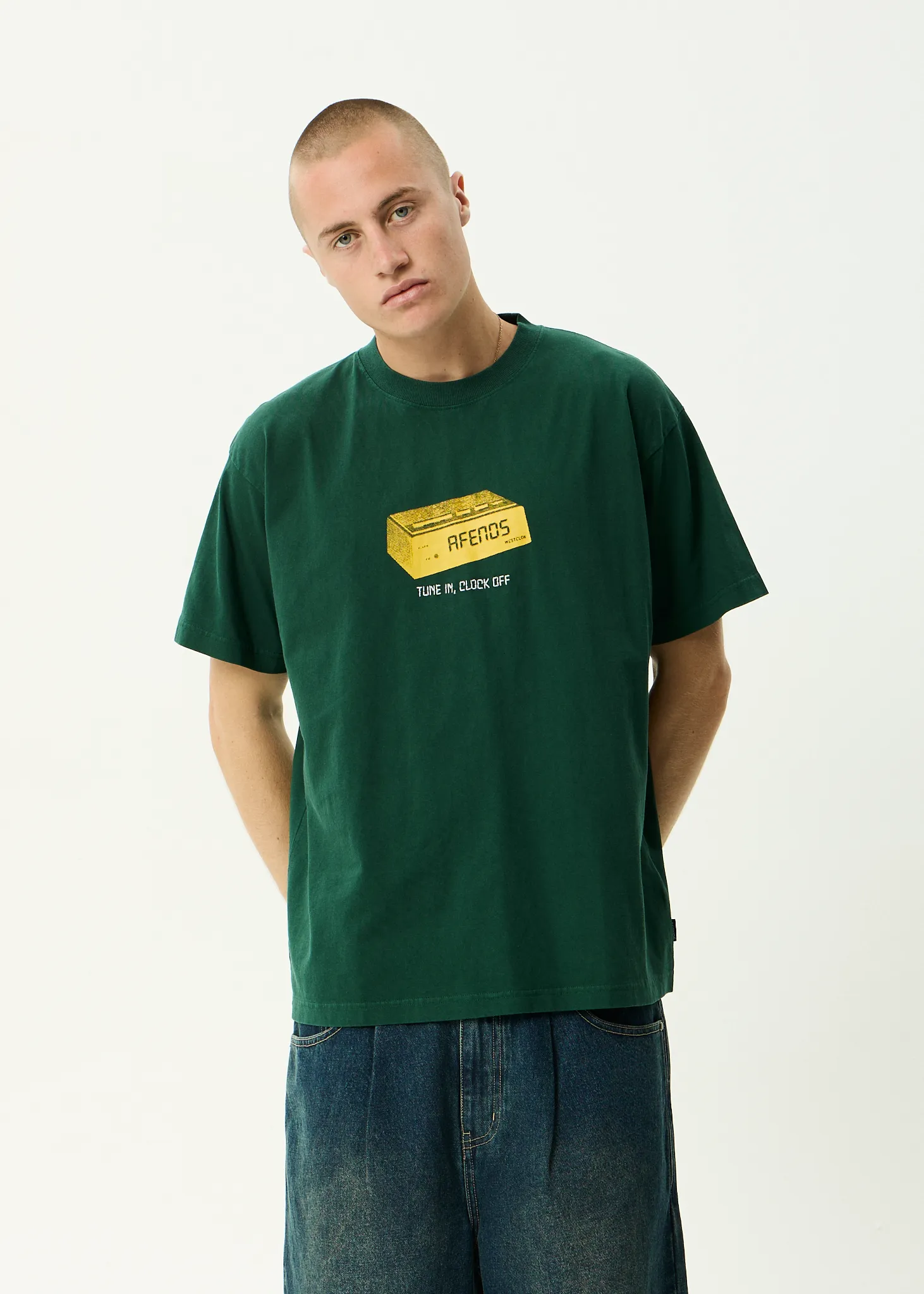 AFENDS Mens Clock Off - Boxy Tee - Washed Pine sold by Afends product image thumbnail 2