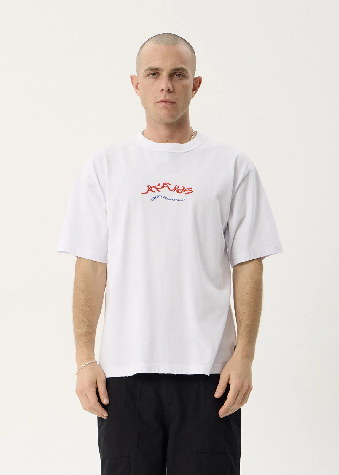AFENDS Mens Consider - Heavyweight Boxy Tee - White sold by Afends product image thumbnail 3
