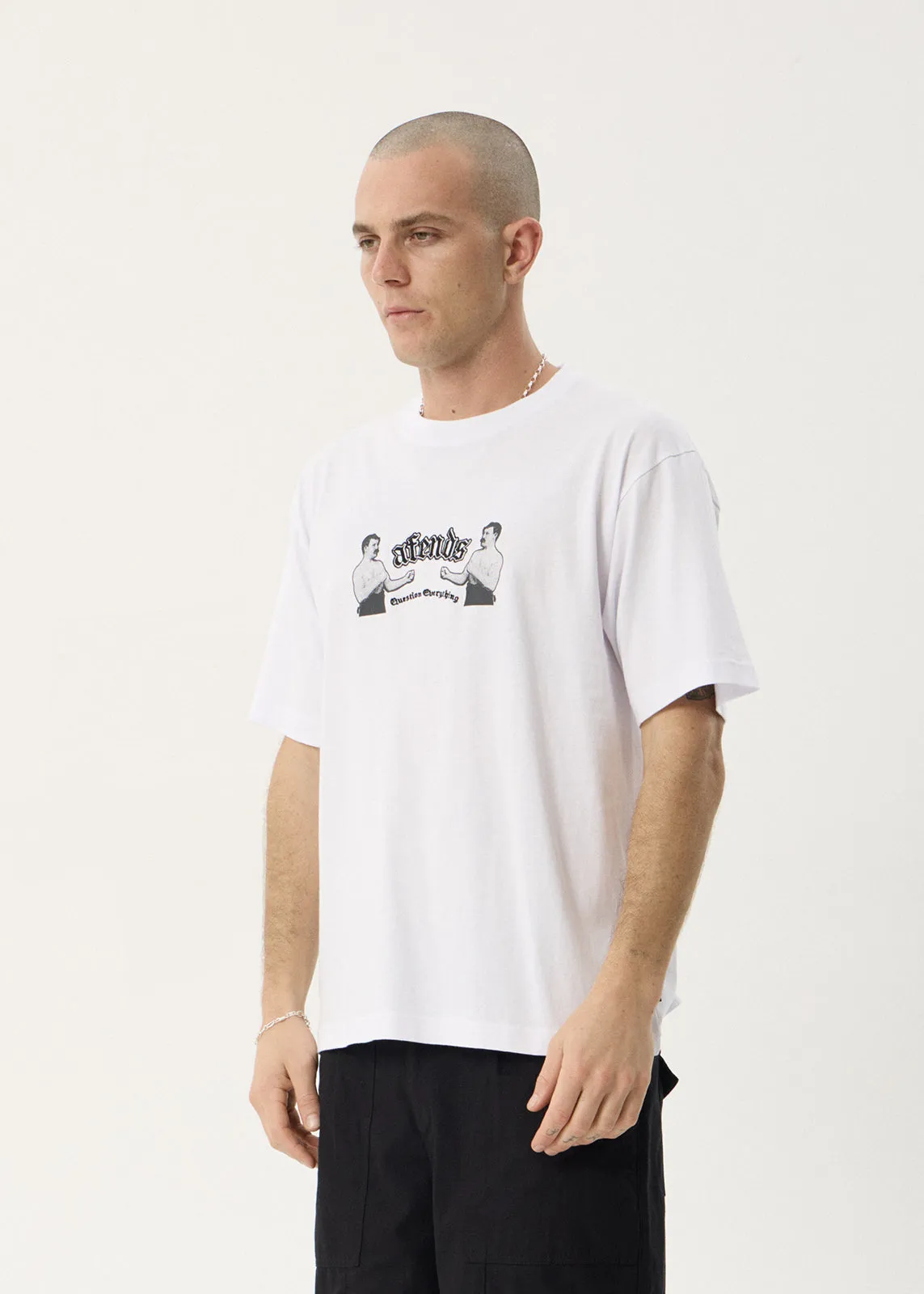 AFENDS Mens Stick Em Up - Boxy Tee - White sold by Afends product image thumbnail 3
