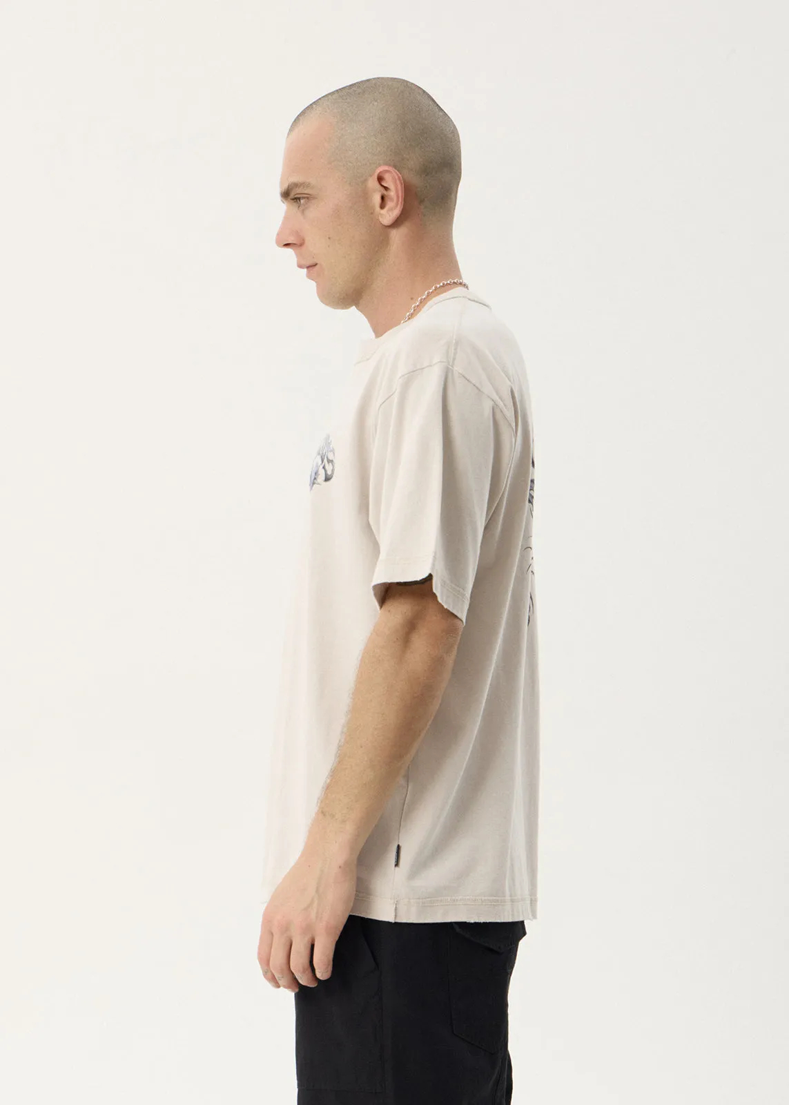 AFENDS Mens Scorpius - Heavyweight Boxy Tee - Moonbeam sold by Afends product image thumbnail 5