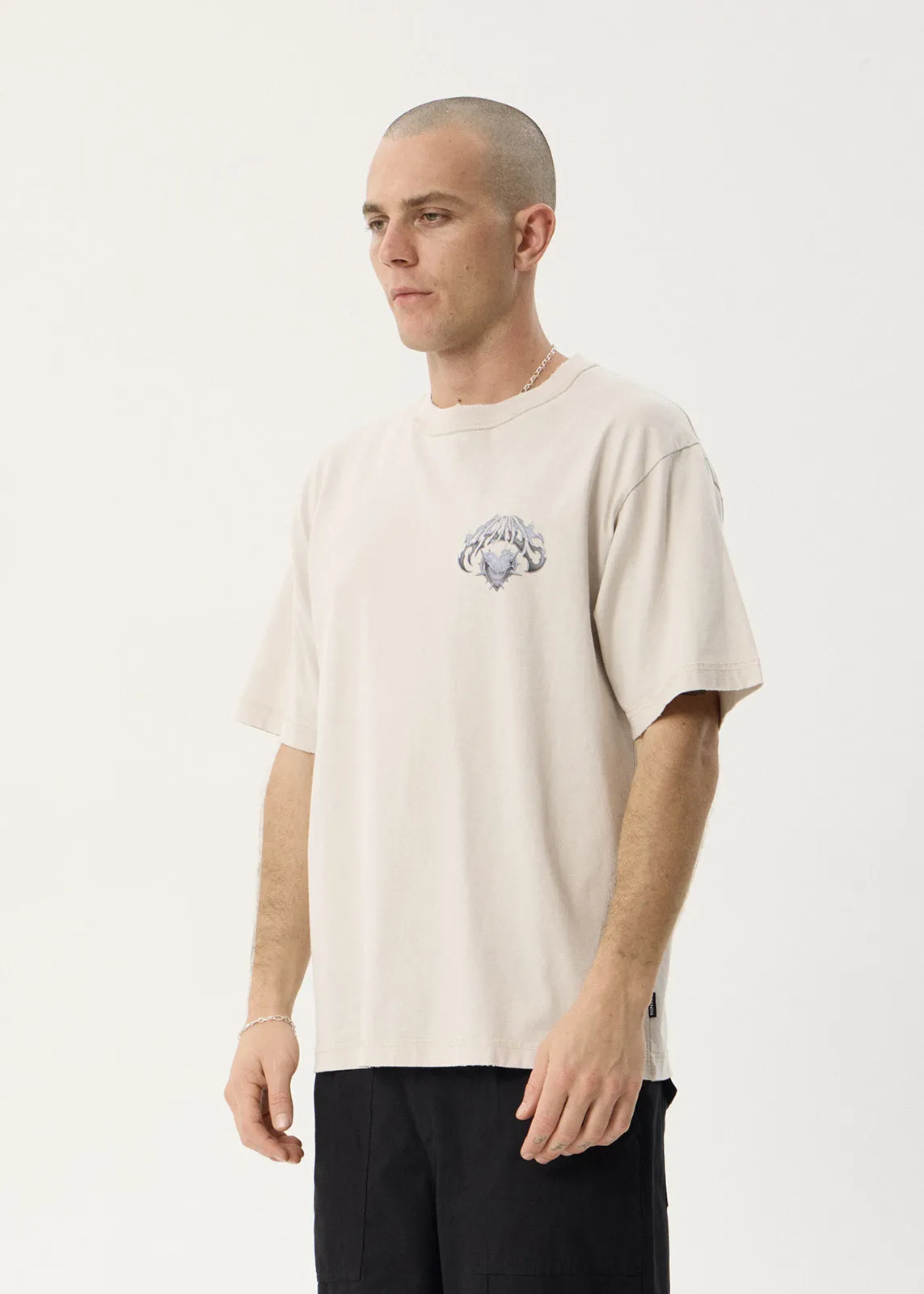 AFENDS Mens Scorpius - Heavyweight Boxy Tee - Moonbeam sold by Afends product image thumbnail 4