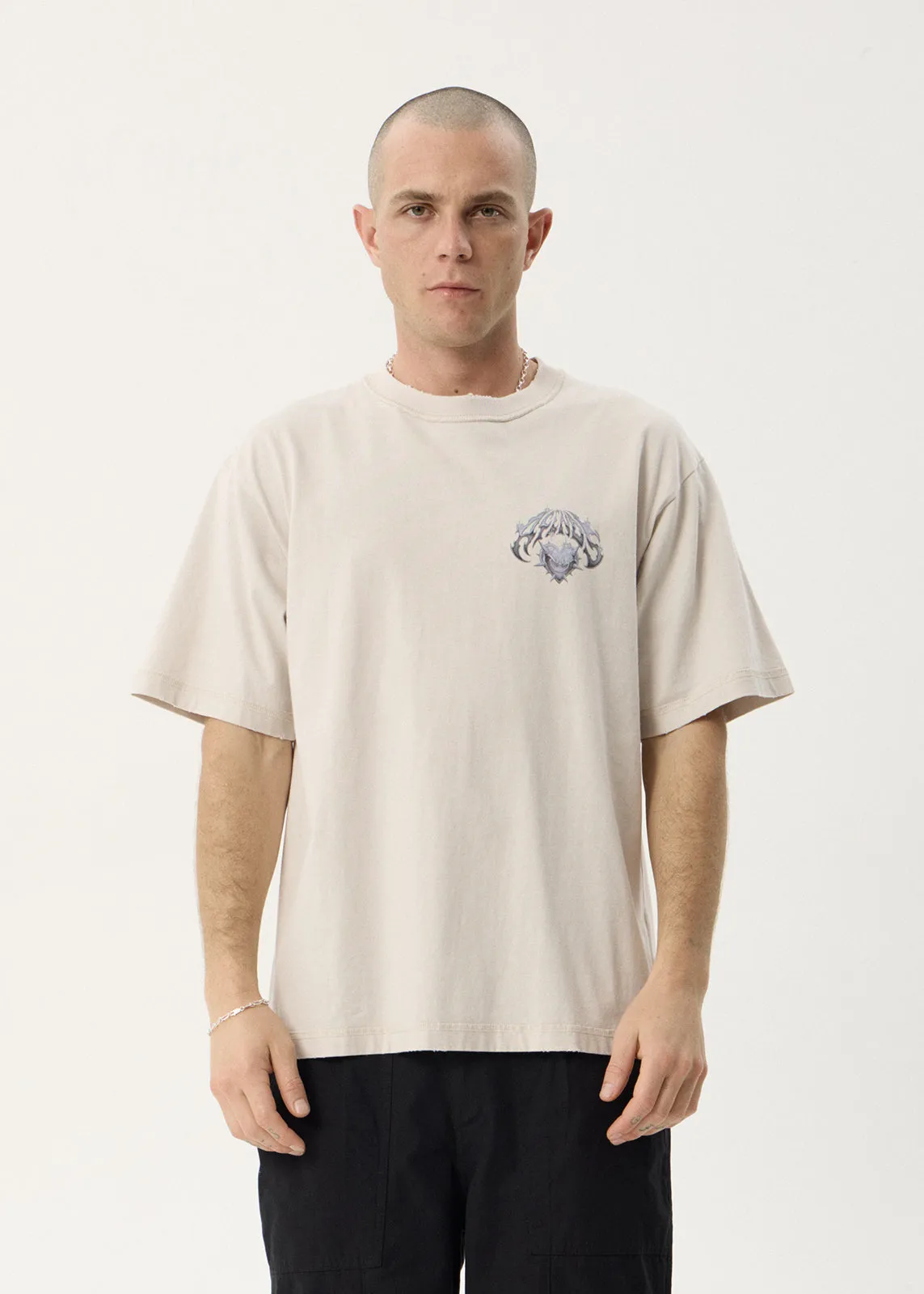 AFENDS Mens Scorpius - Heavyweight Boxy Tee - Moonbeam sold by Afends product image thumbnail 2