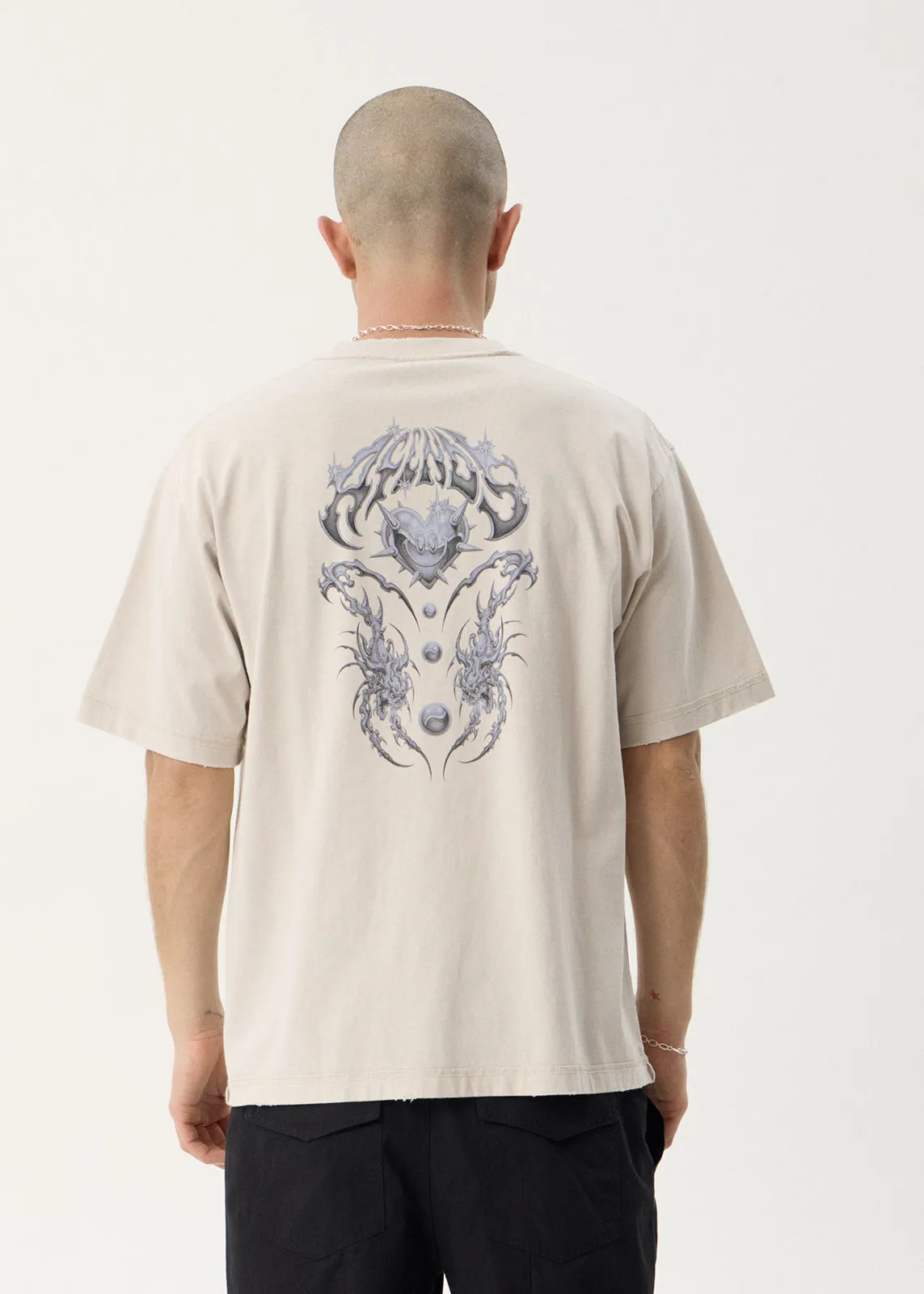 AFENDS Mens Scorpius - Heavyweight Boxy Tee - Moonbeam sold by Afends product image thumbnail 3
