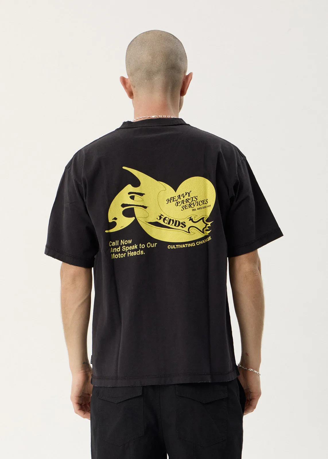AFENDS Mens Heavy Parts - Heavyweight Boxy Tee - Stone Black sold by Afends product image thumbnail 3