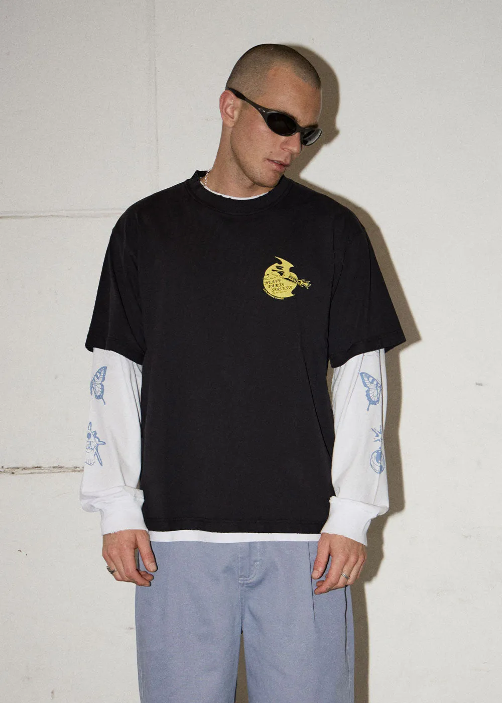AFENDS Mens Heavy Parts - Heavyweight Boxy Tee - Stone Black sold by Afends