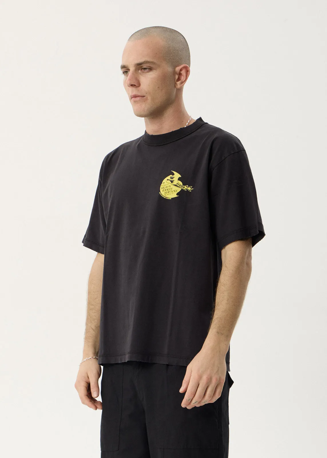 AFENDS Mens Heavy Parts - Heavyweight Boxy Tee - Stone Black sold by Afends product image thumbnail 4