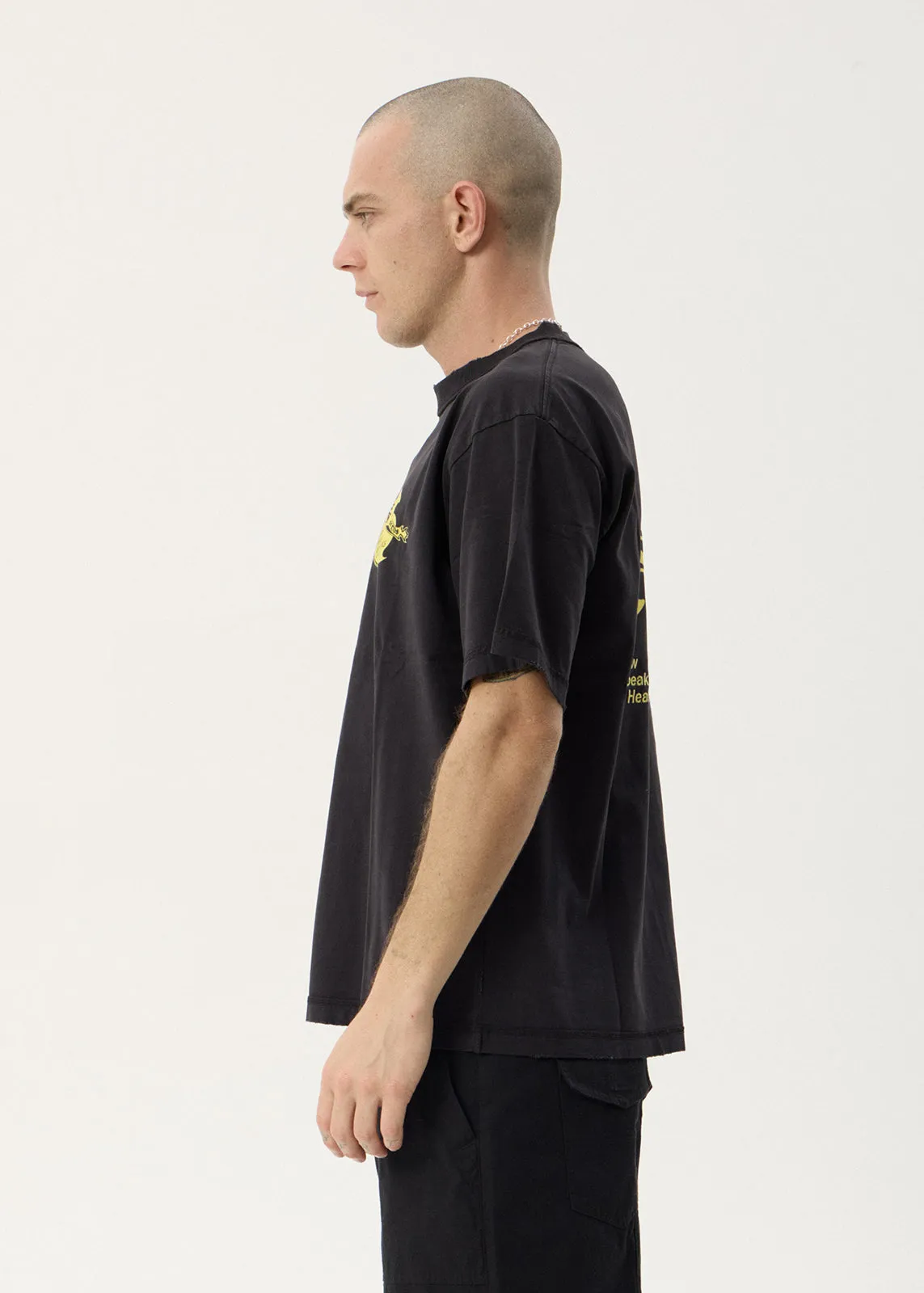 AFENDS Mens Heavy Parts - Heavyweight Boxy Tee - Stone Black sold by Afends product image thumbnail 5