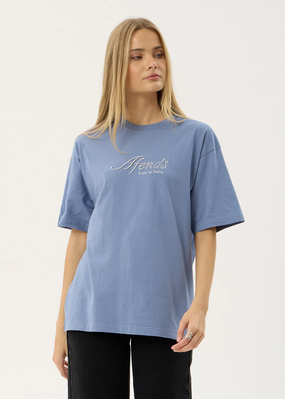AFENDS Mens Horoscope - Boxy Tee - Washed Slate Blue sold by Afends product image thumbnail 2