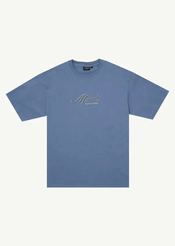 AFENDS Mens Horoscope - Boxy Tee - Washed Slate Blue made by Afends