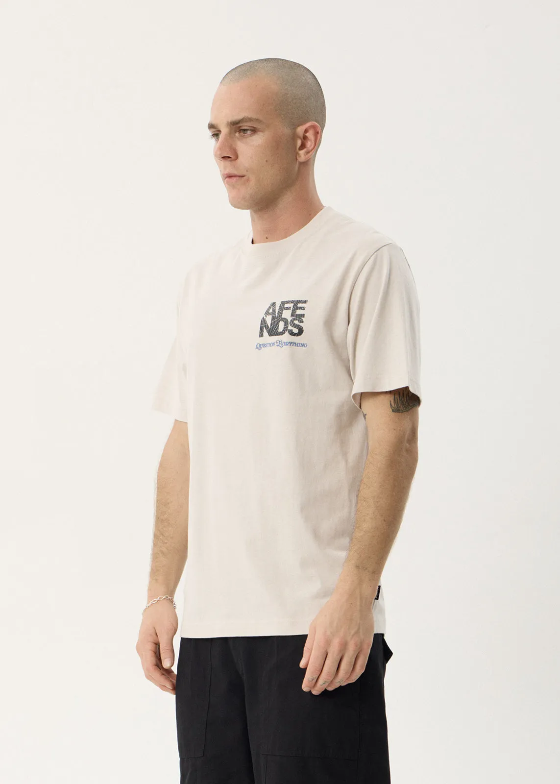 AFENDS Mens Funnel - Retro Tee - Moonbeam sold by Afends product image thumbnail 4