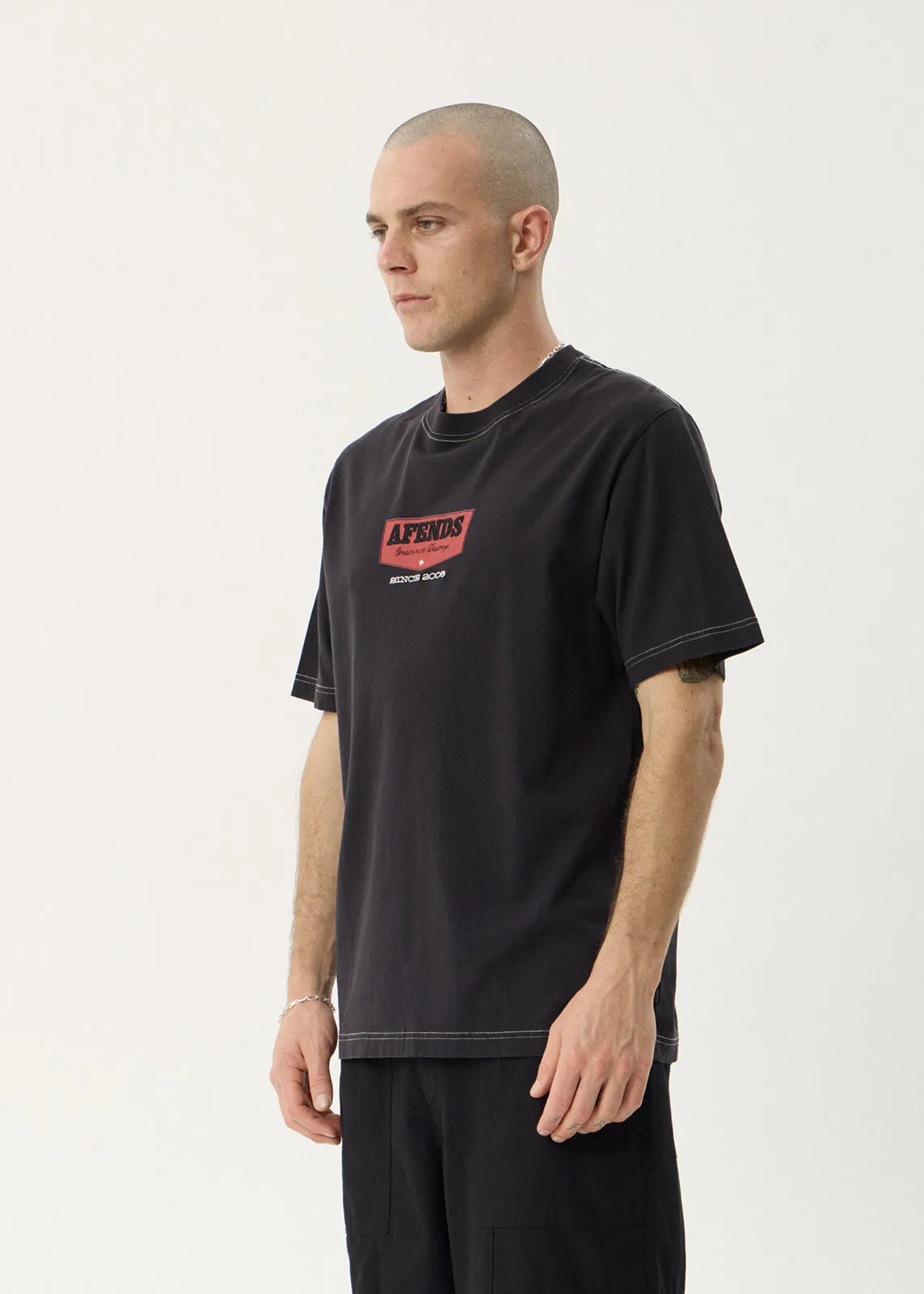 AFENDS Mens Trophy - Retro Tee - Stone Black sold by Afends product image thumbnail 3