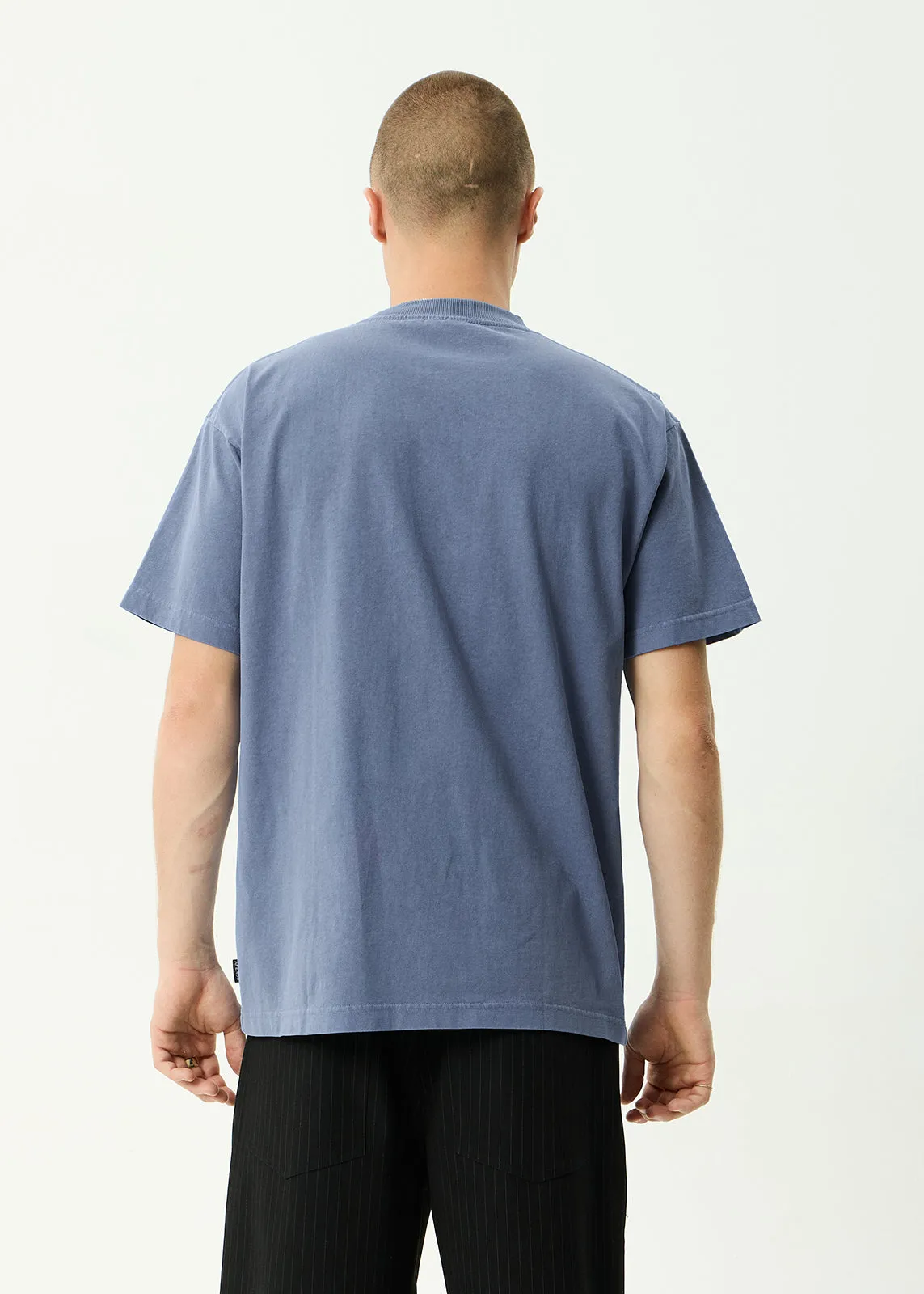 AFENDS Mens Genesis - Heavyweight Boxy Tee - Washed Slate Blue sold by Afends product image thumbnail 5