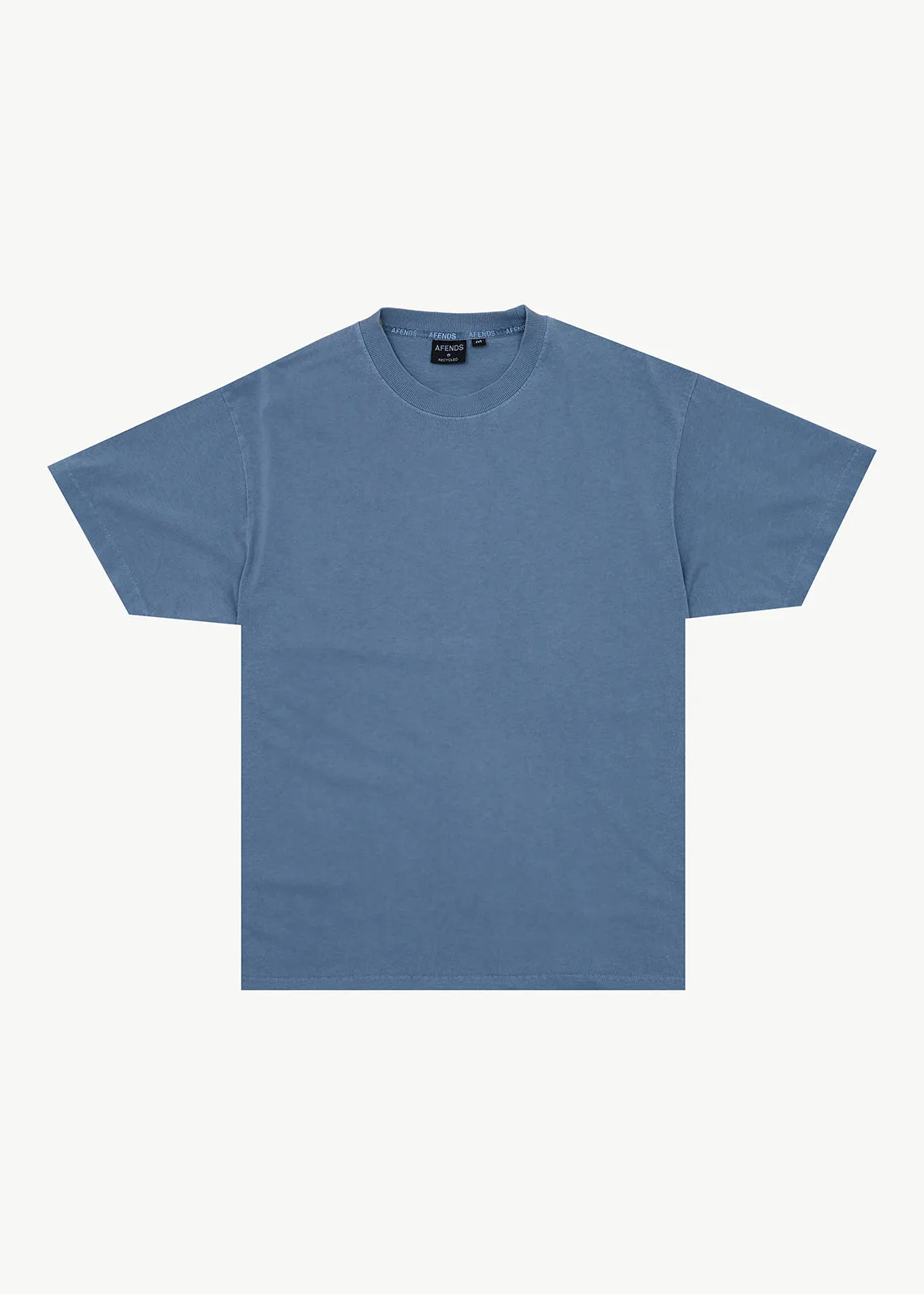 AFENDS Mens Genesis - Heavyweight Boxy Tee - Washed Slate Blue sold by Afends