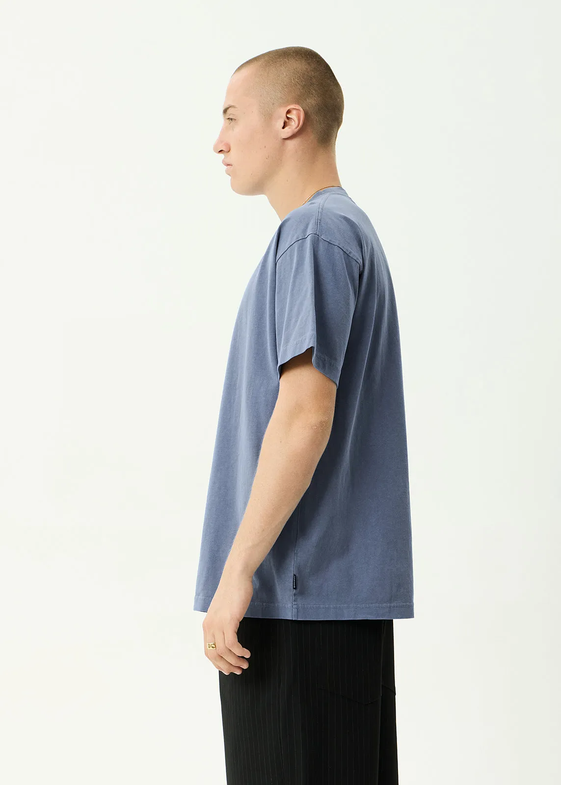 AFENDS Mens Genesis - Heavyweight Boxy Tee - Washed Slate Blue sold by Afends product image thumbnail 4