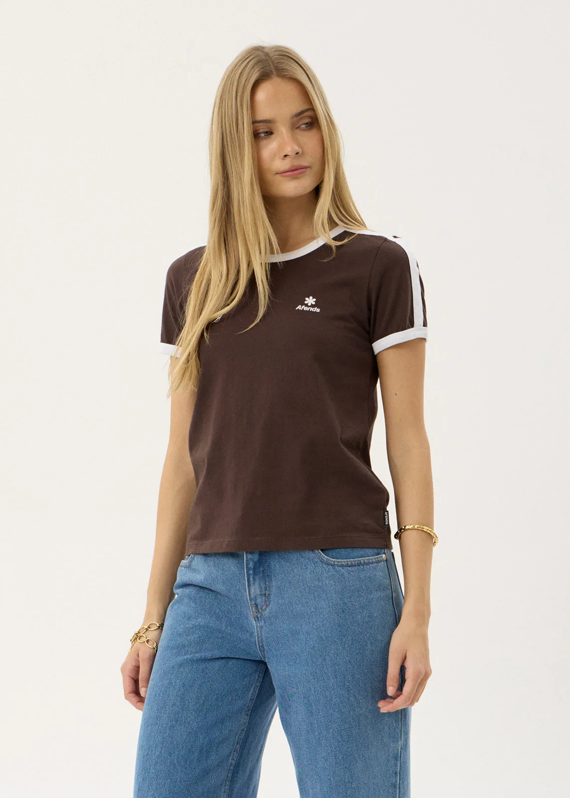 AFENDS Womens Hellbound - Raglan Tee - Coffee sold by Afends product image thumbnail 3