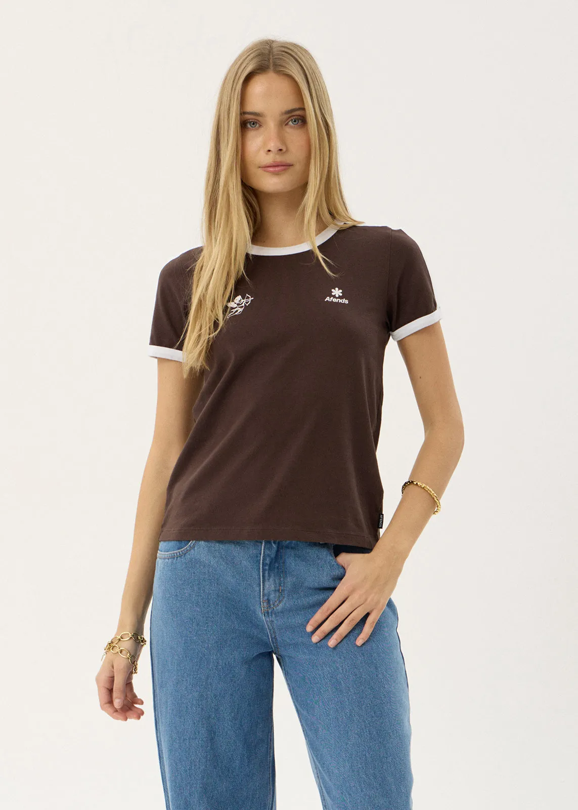 AFENDS Womens Hellbound - Raglan Tee - Coffee sold by Afends product image thumbnail 2