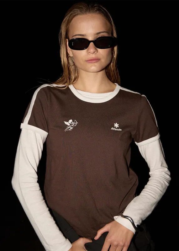 AFENDS Womens Hellbound - Raglan Tee - Coffee made by Afends
