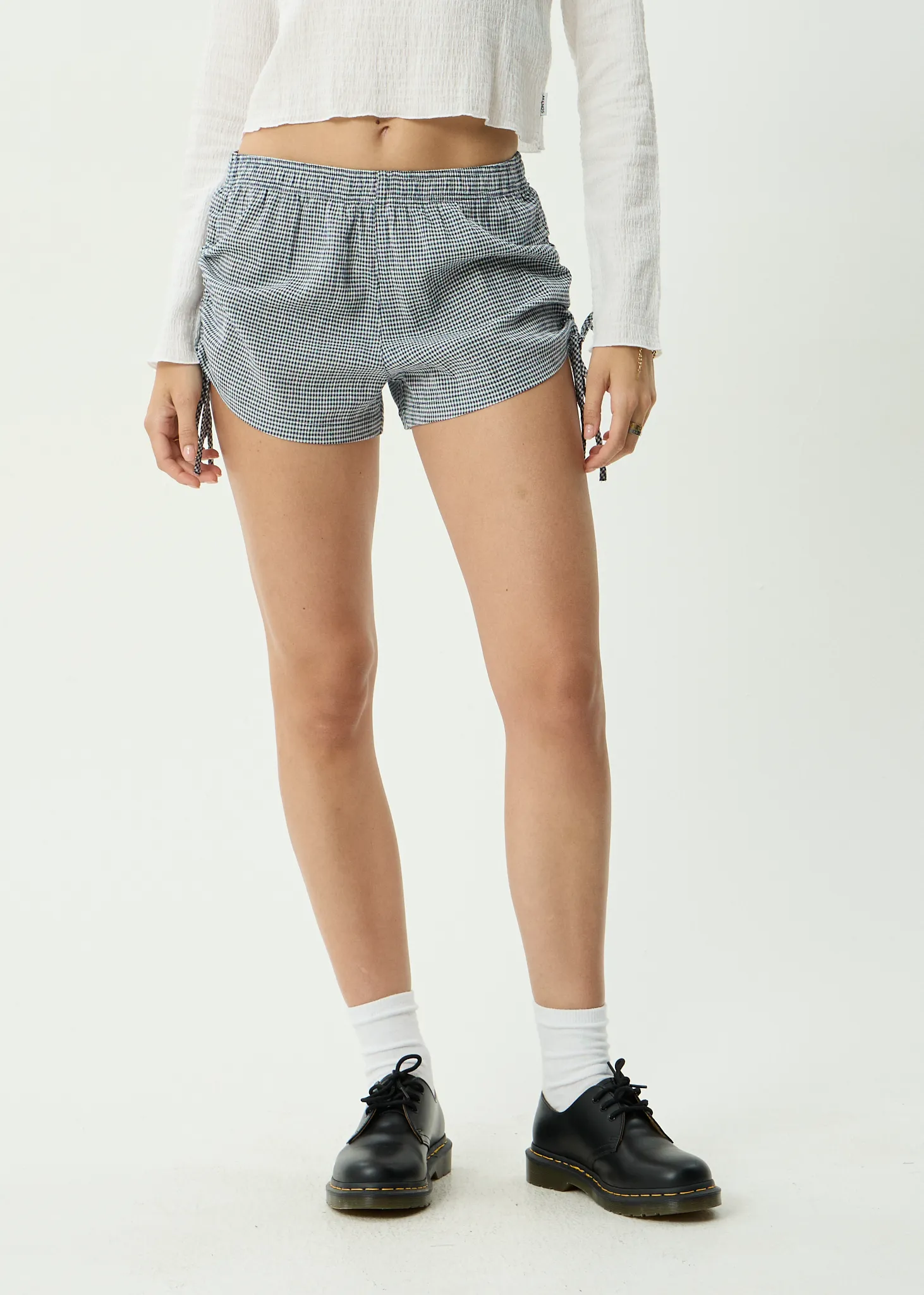 AFENDS Womens Luella - Low Rise Short - Indy Navy Check sold by Afends product image thumbnail 2