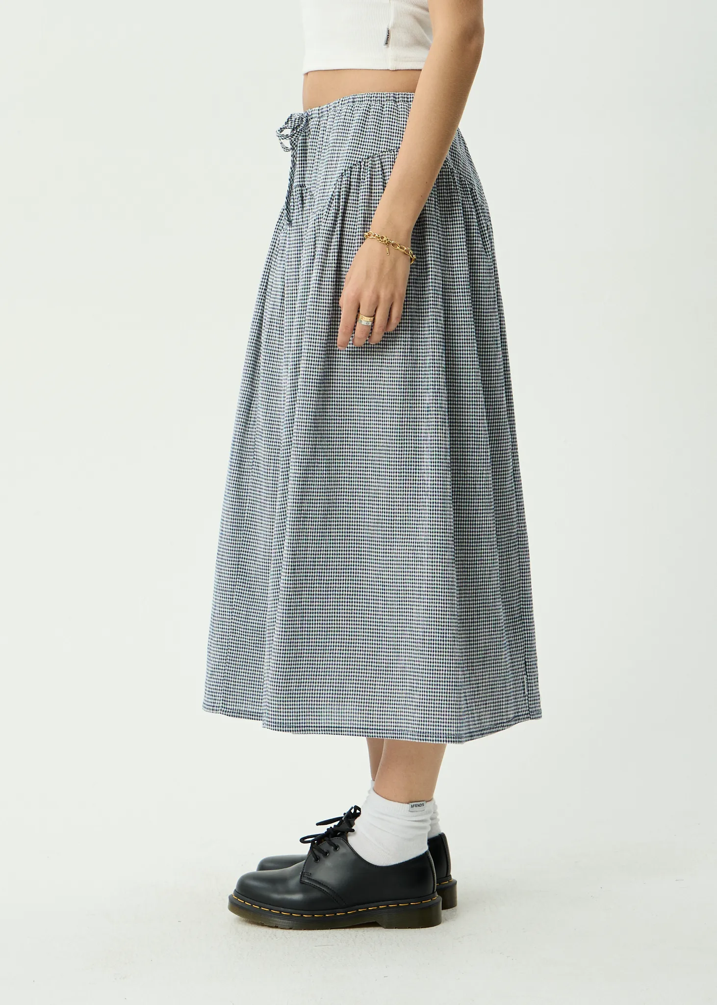 AFENDS Womens Marlow - Midi Skirt - Indy Navy Check sold by Afends product image thumbnail 5
