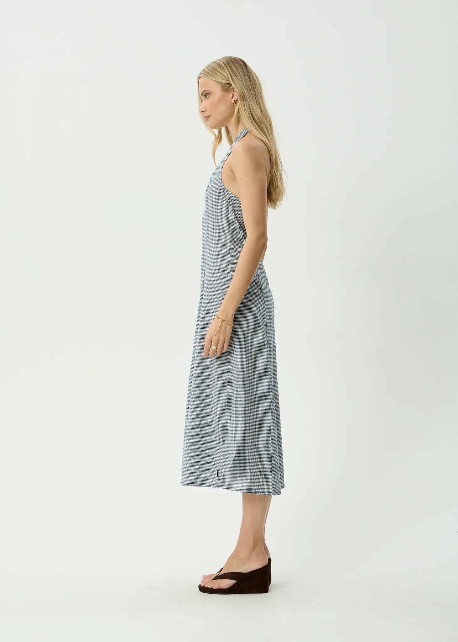 AFENDS Womens Maya - Midi Dress - Indy Navy Check sold by Afends product image thumbnail 5