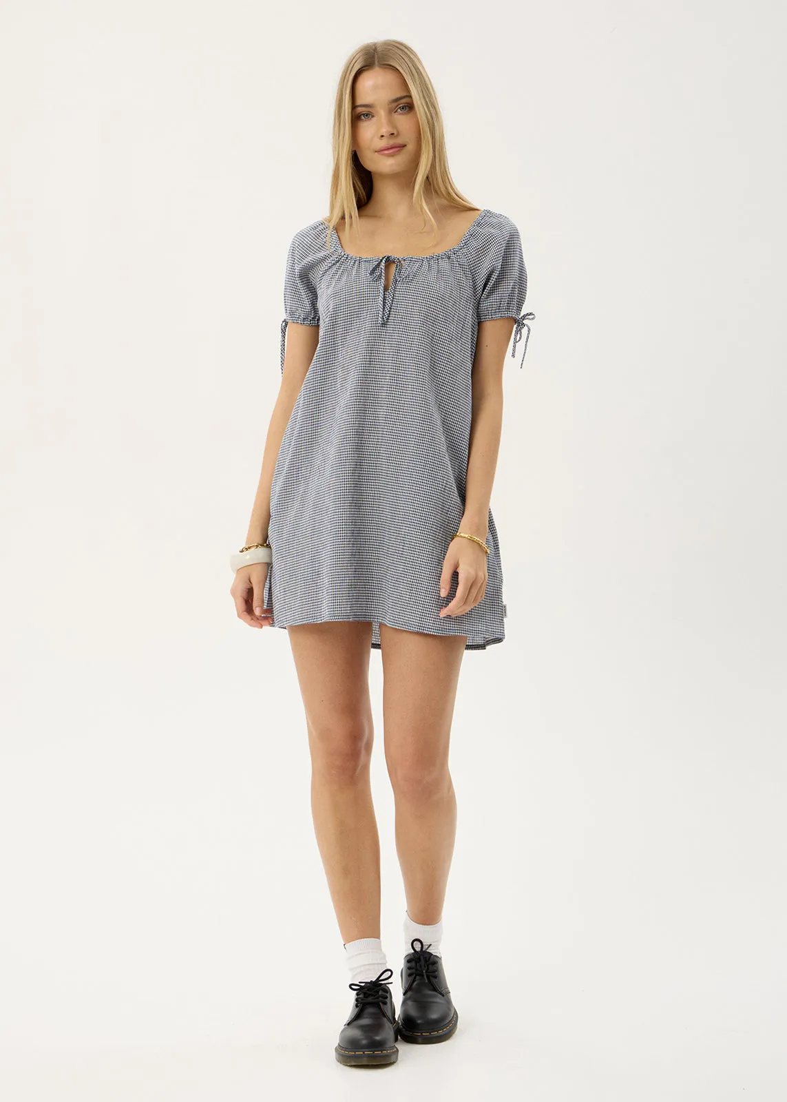 AFENDS Womens Lenni - Mini Dress - Indy Navy Check sold by Afends product image thumbnail 2