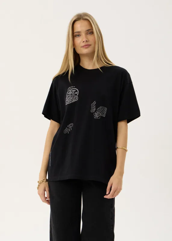AFENDS Womens Unbound - Oversized Tee - Black made by Afends