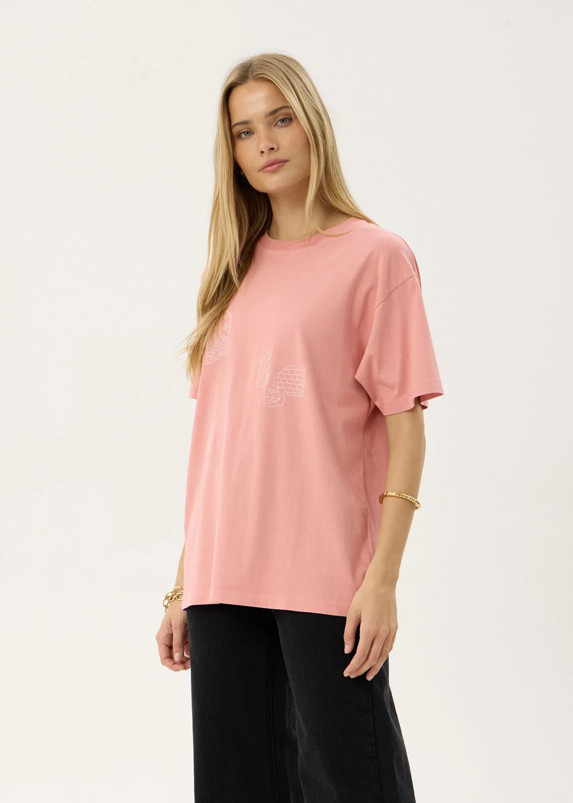 AFENDS Womens Unbound - Oversized Tee - Dusty Pink sold by Afends product image thumbnail 3